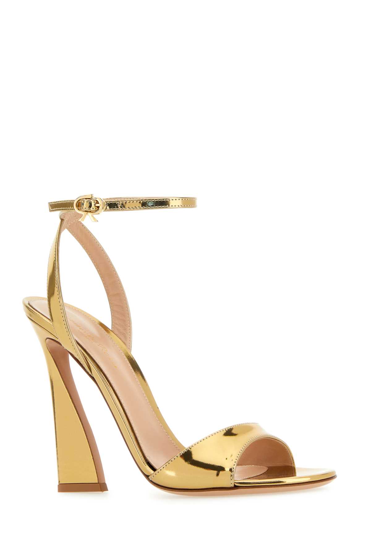 Shop Gianvito Rossi Gold Leather Aura Sandals In Mekong