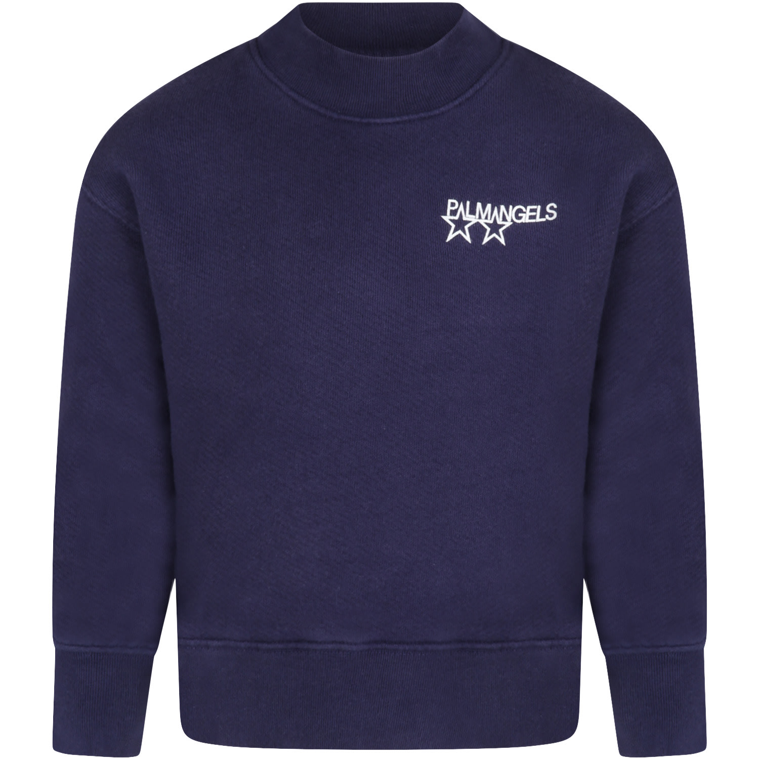Palm Angels Blue Sweatshirt For Kids With Logo And Print