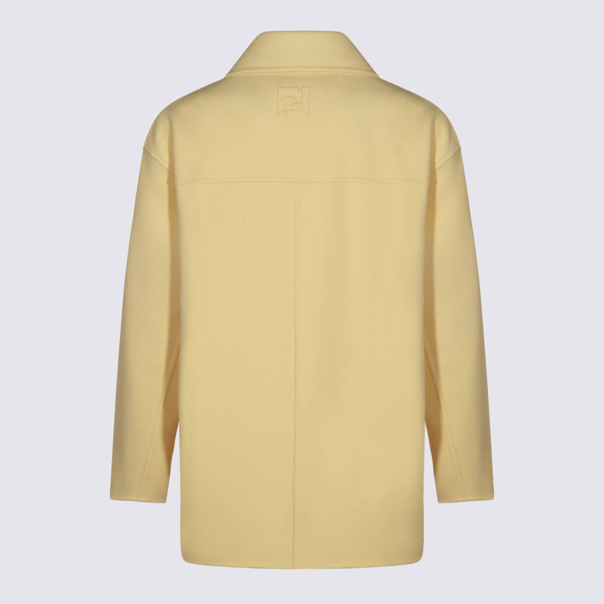 Fendi Yellow Wool Coat In Yellow