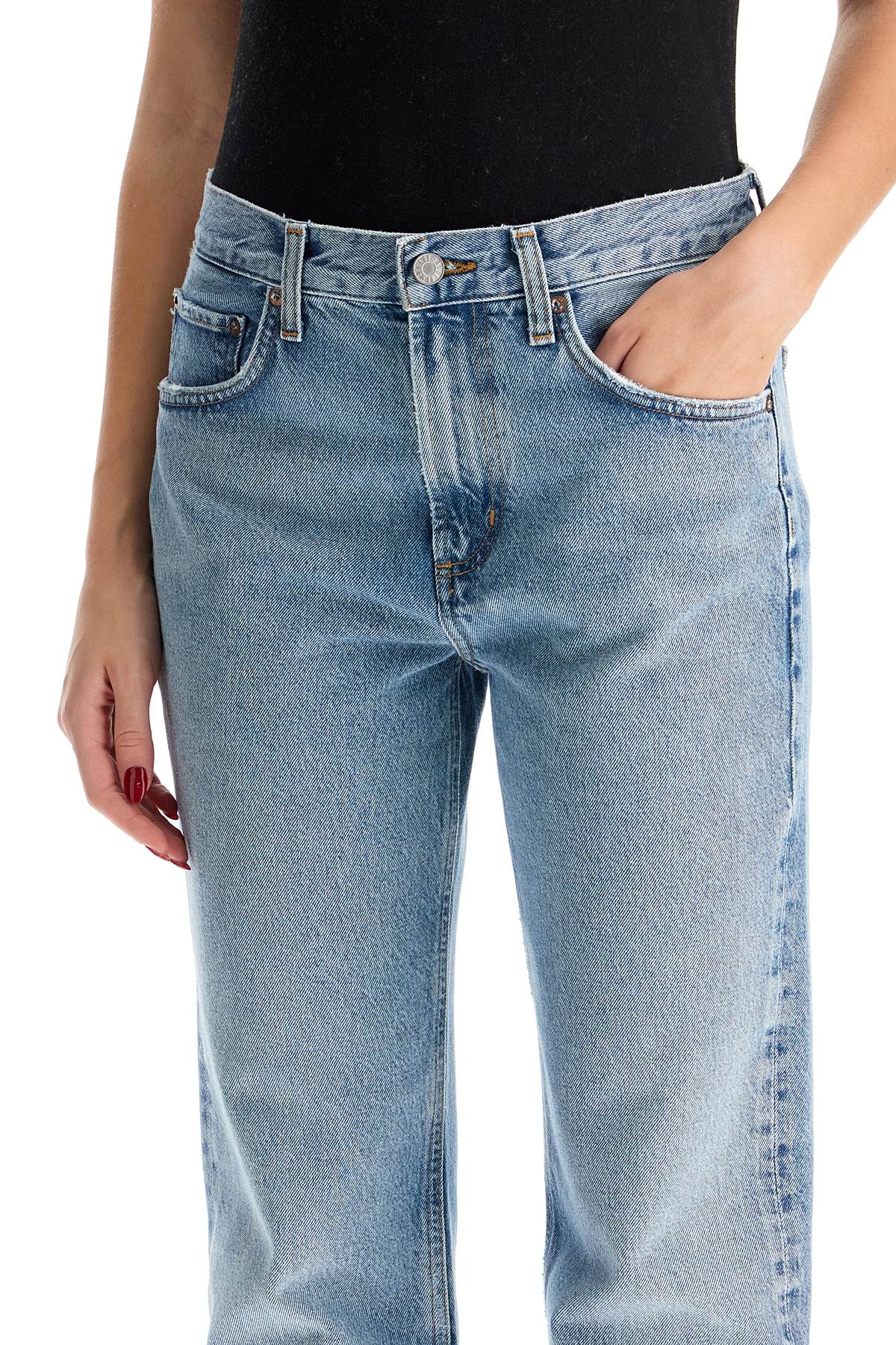 Agolde Wide-leg High-waisted Cotton Jeans In Blue
