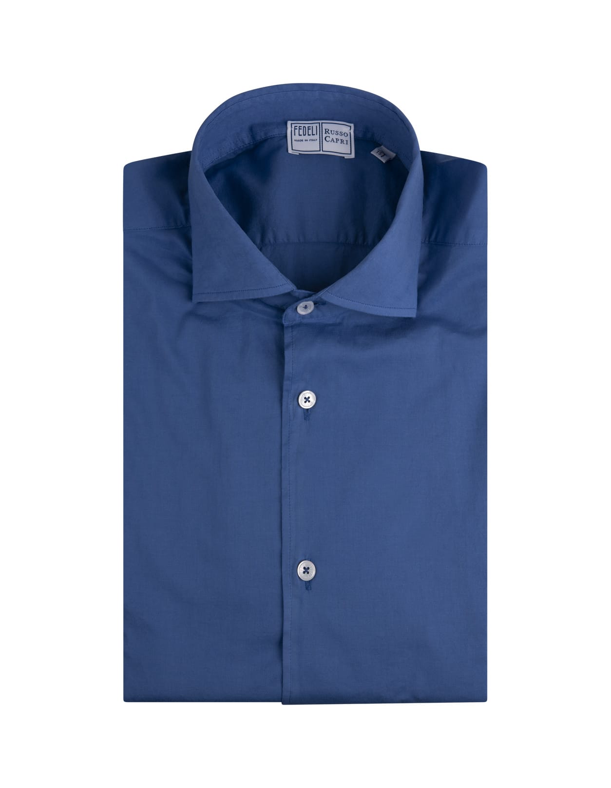 FEDELI BLUE POPLIN CLASSIC SHIRT