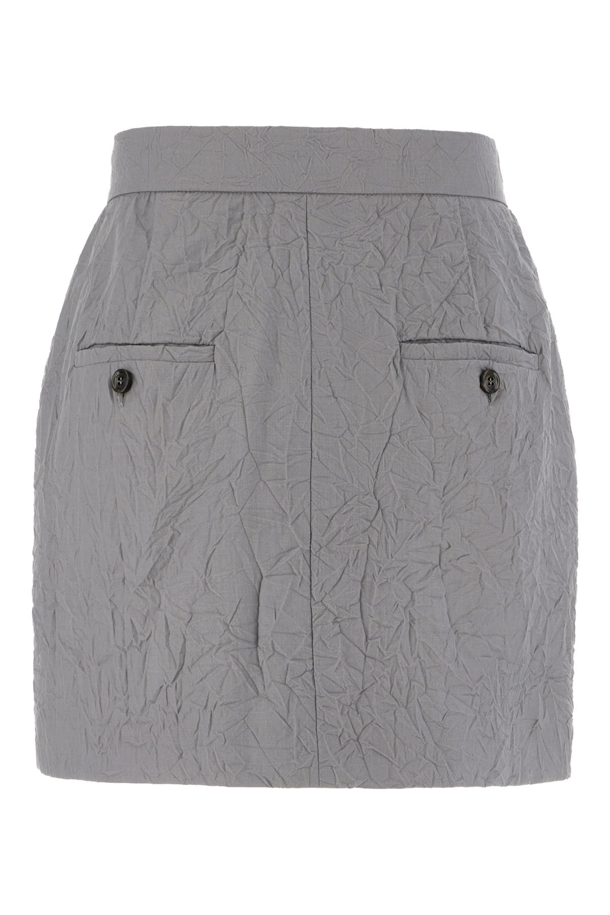 Max Mara Grey Wool Mini Skirt In Grigio Chiaro