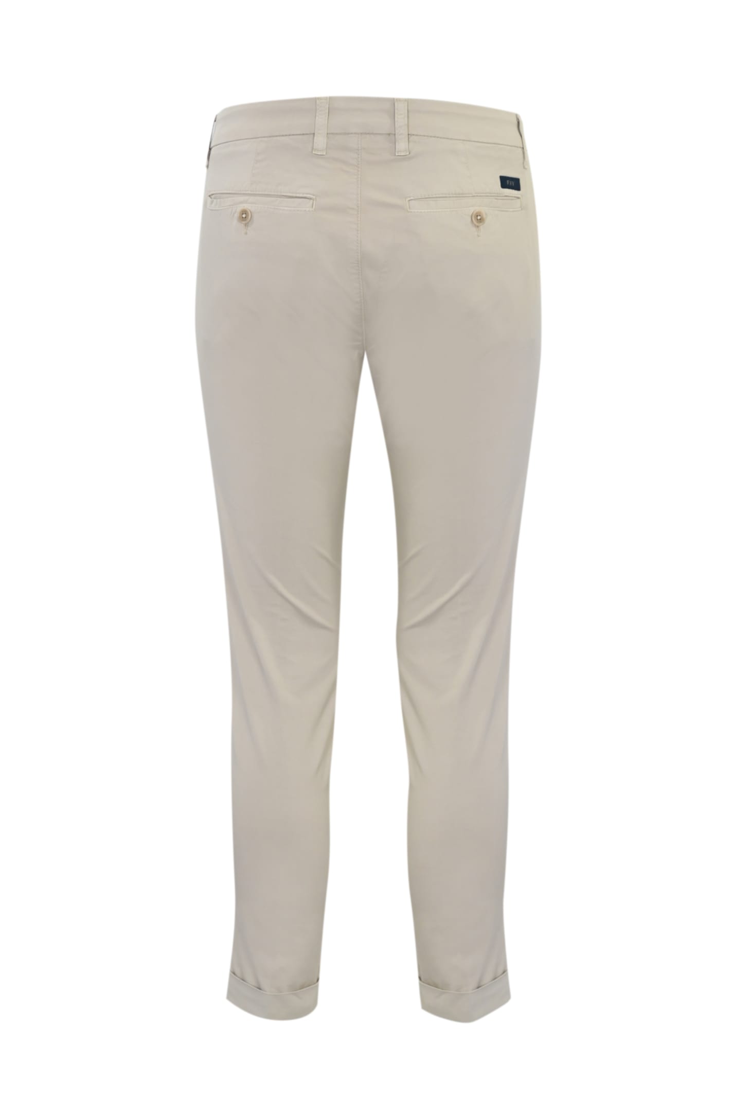 Shop Fay Capri Trousers With Turn-up In Beige