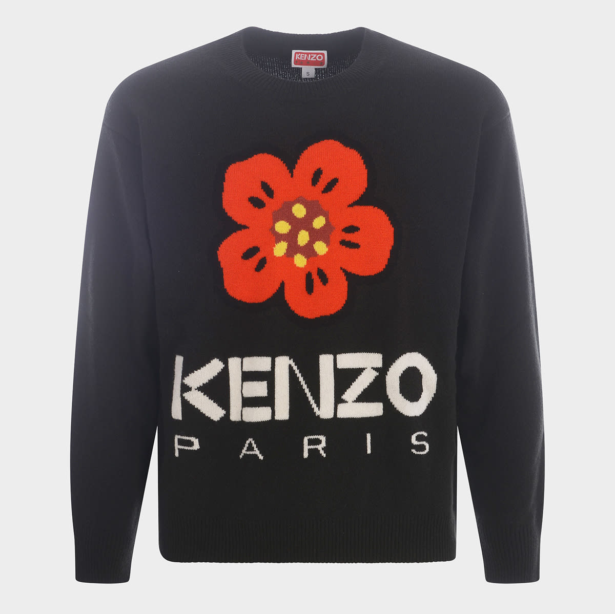 Shop Kenzo Black Multicolour Wool Jumper
