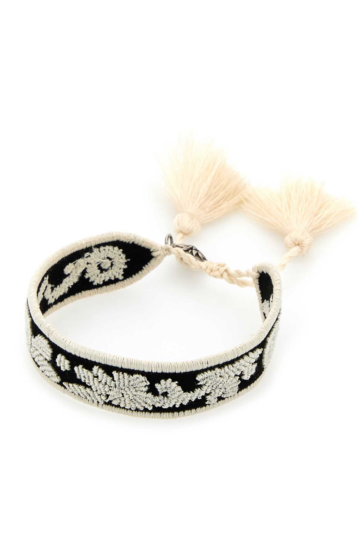 Prada Women's Two-tone Suede And Fabric Bracelet | 1ib6572hiv Color F0k74 In Talco