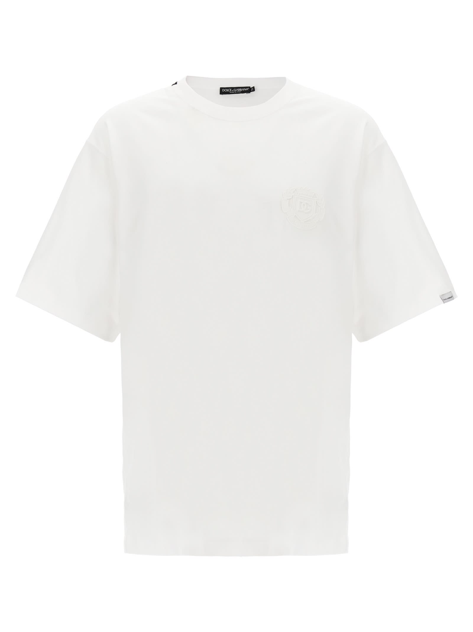 Shop Dolce & Gabbana Logo Embroidery T-shirt In White