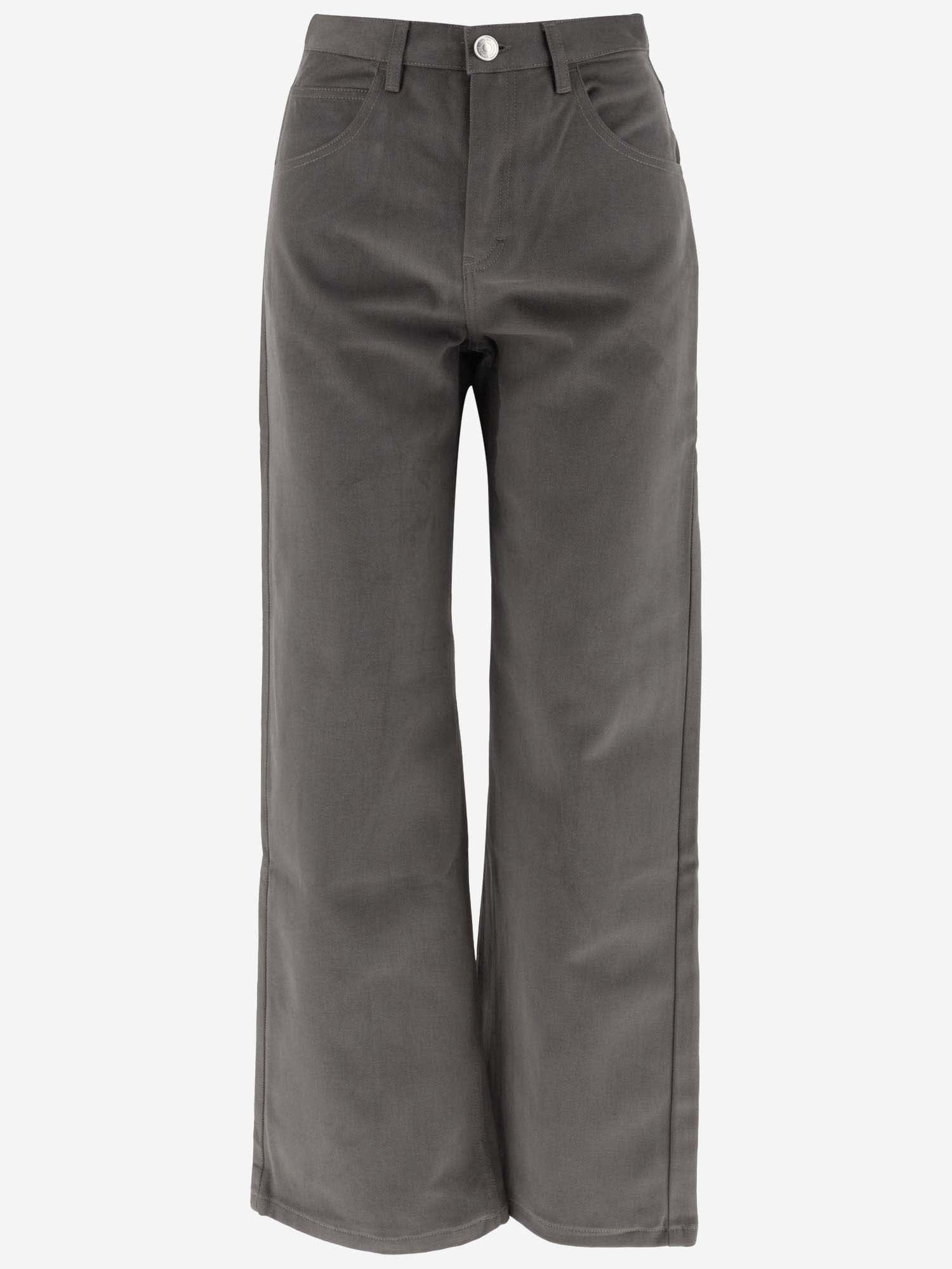 Shop Ami Alexandre Mattiussi Cotton Flared Pants In Mineral Grey