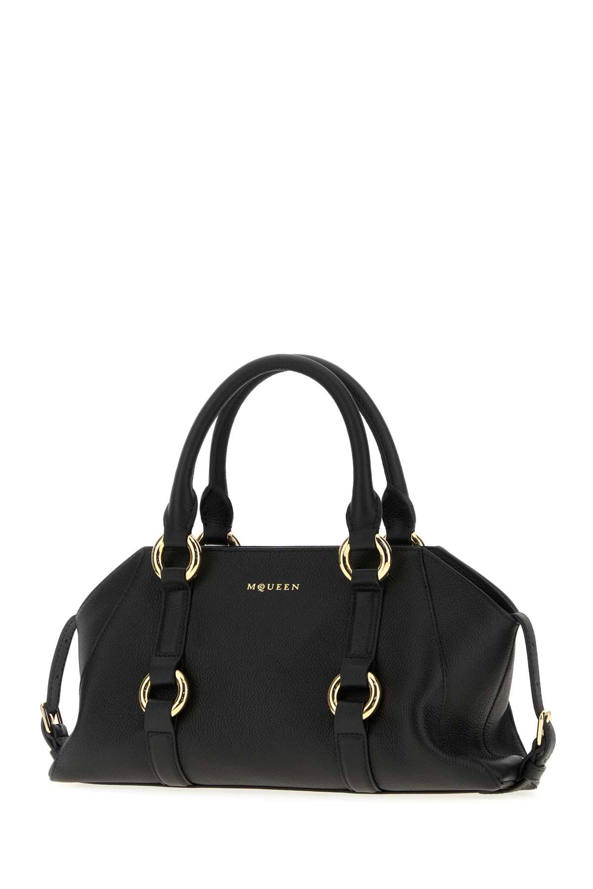 Alexander Mcqueen Small Farringdon Handbag Shoulder Strap In Black