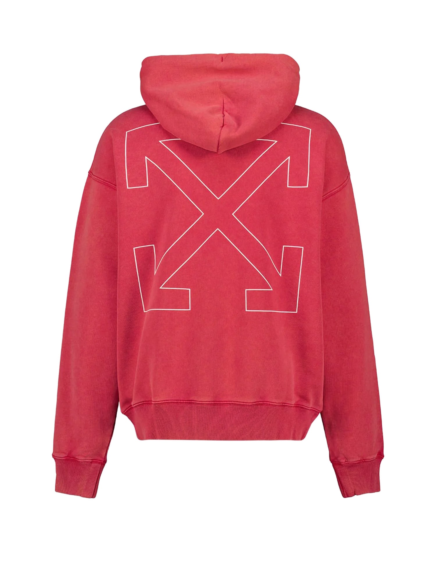 Off-white Graphic Print Hooded Sweatshirt With Kangaroo Pocket In Pink