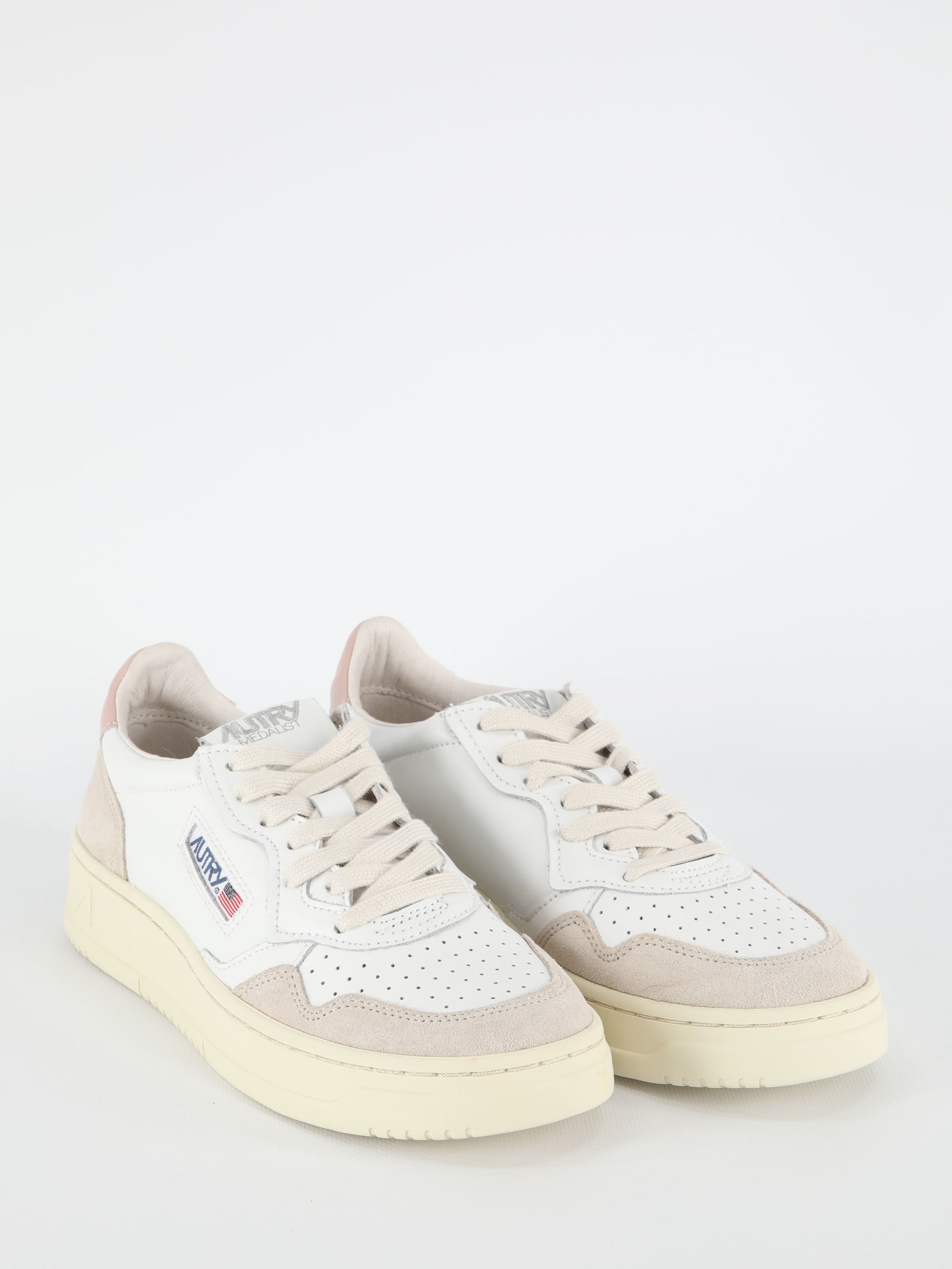 Shop Autry Medalist Suede Sneakers In Wht/pow