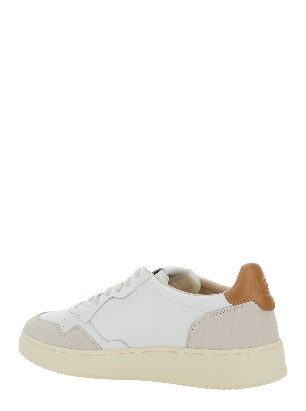 Autry Leather Suede-panelled Sneakers In White