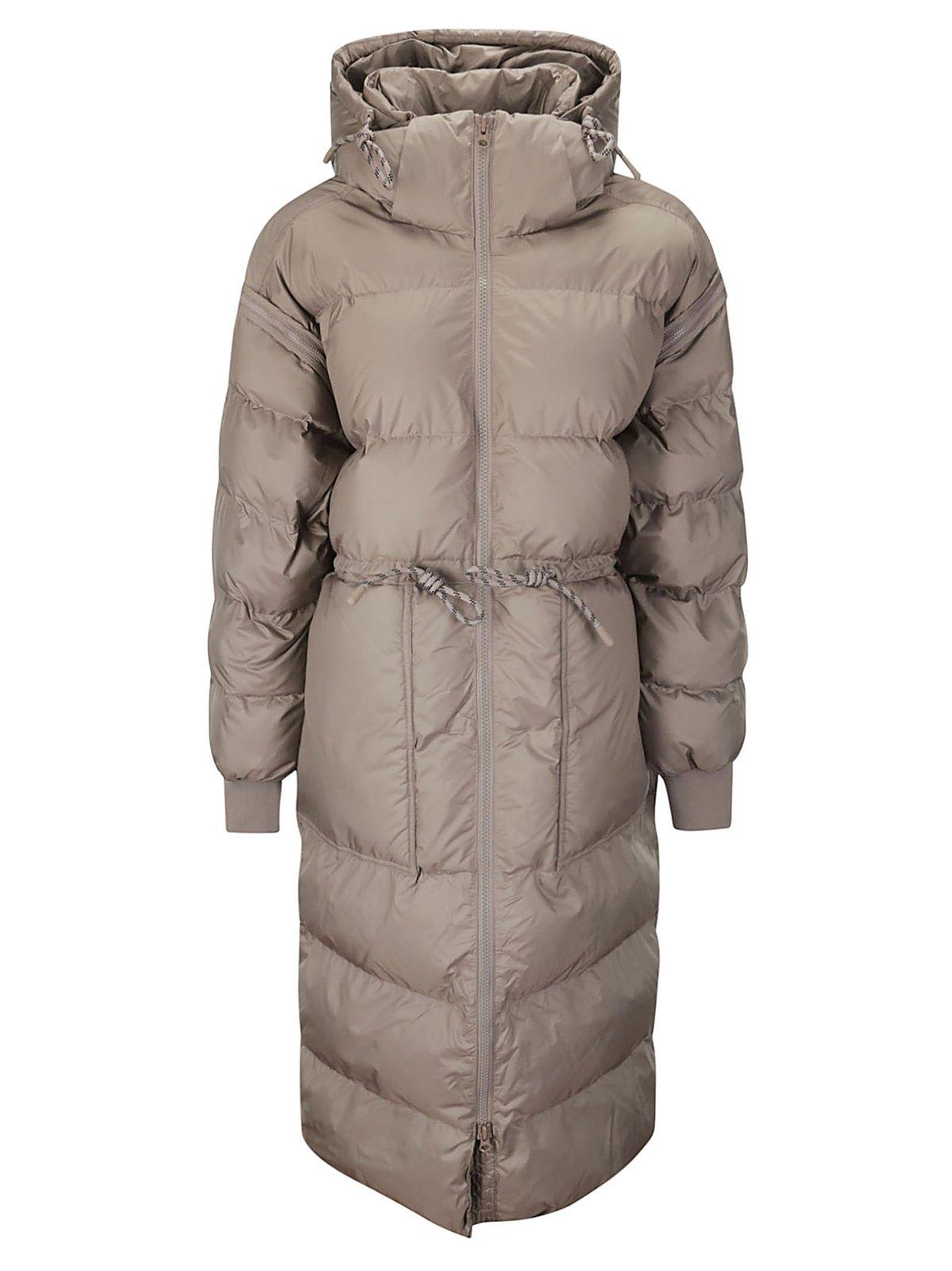 Adidas By Stella Mccartney Long Padded Winter Jacket In Gray
