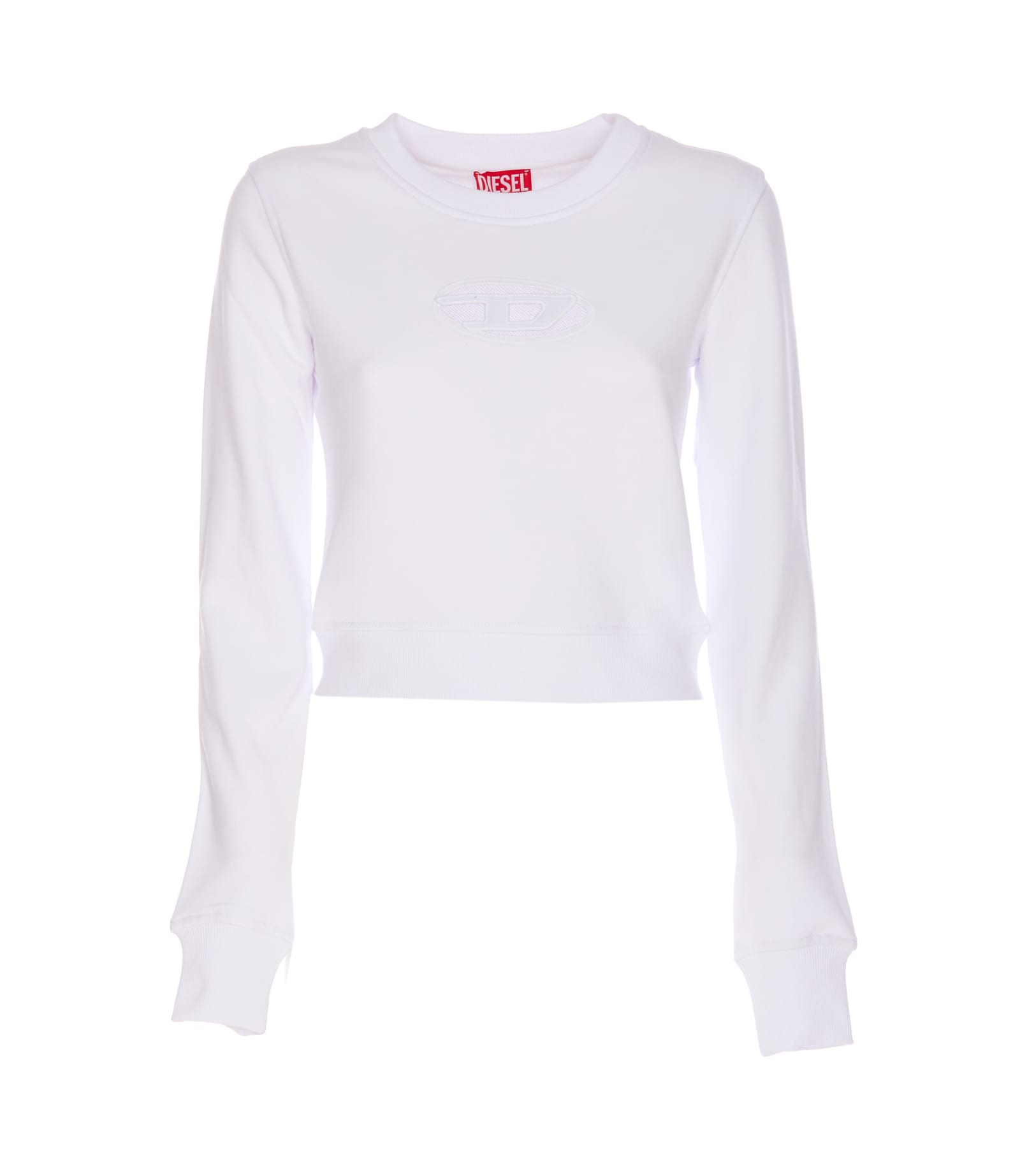 Shop Diesel F-slimmy Cropped Sweatshirt