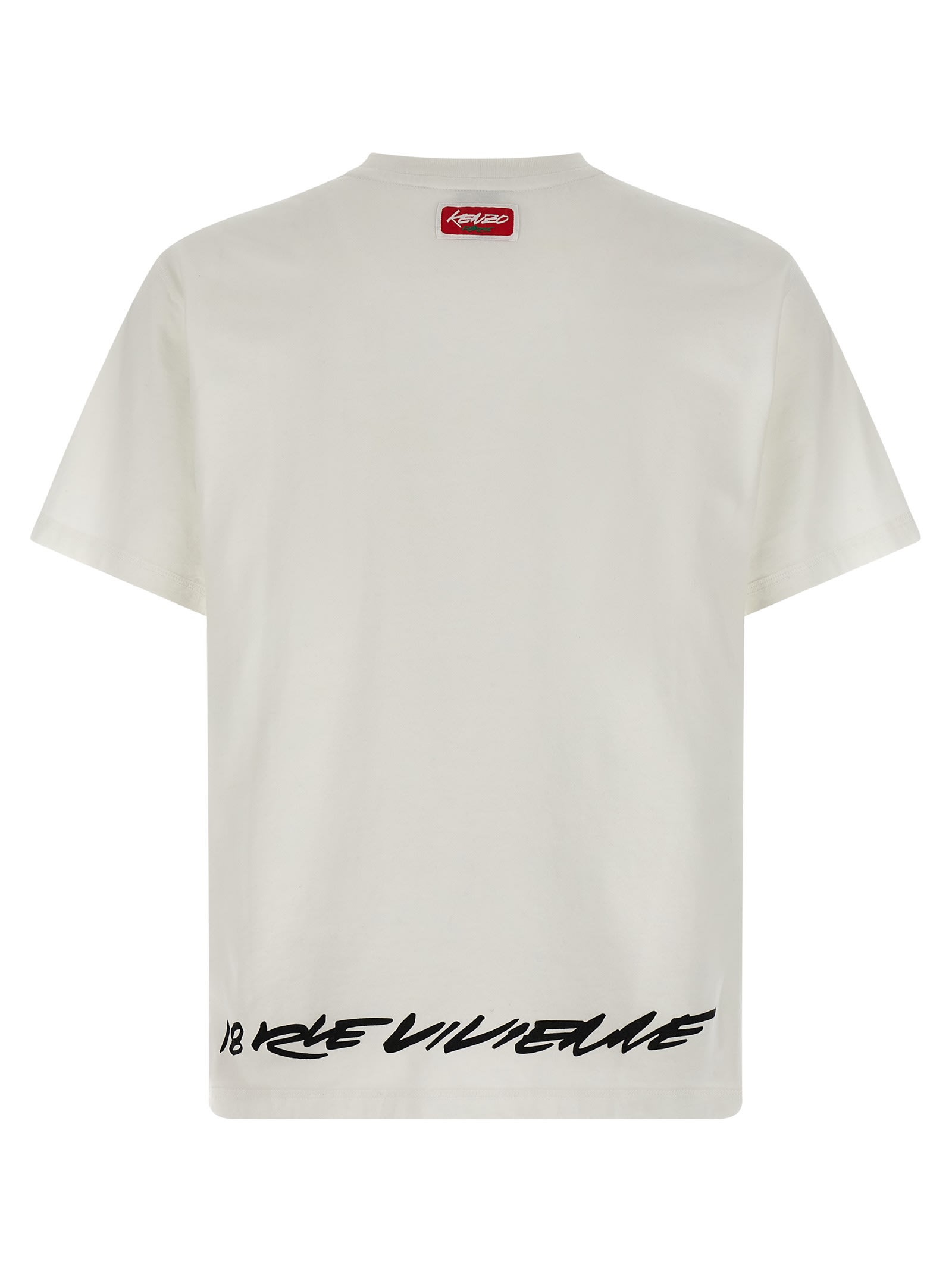Kenzo Black Cotton T-shirt With Embroidered Tiger Logo In Neutral