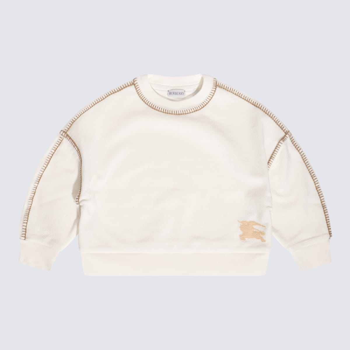 Burberry Kids' Beige Cotton Sweatshirt In Salt