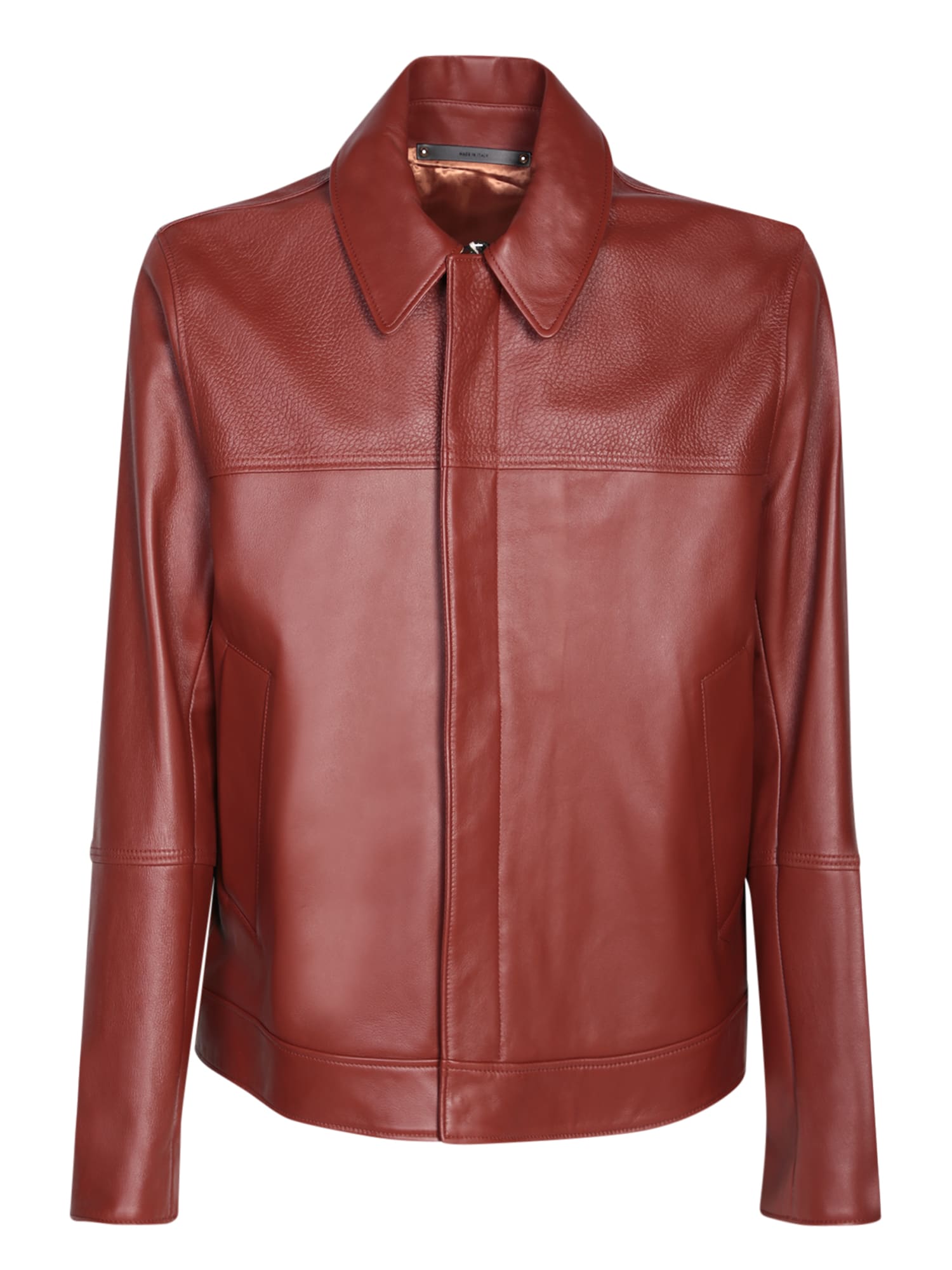 paul smith leather brown jacket
