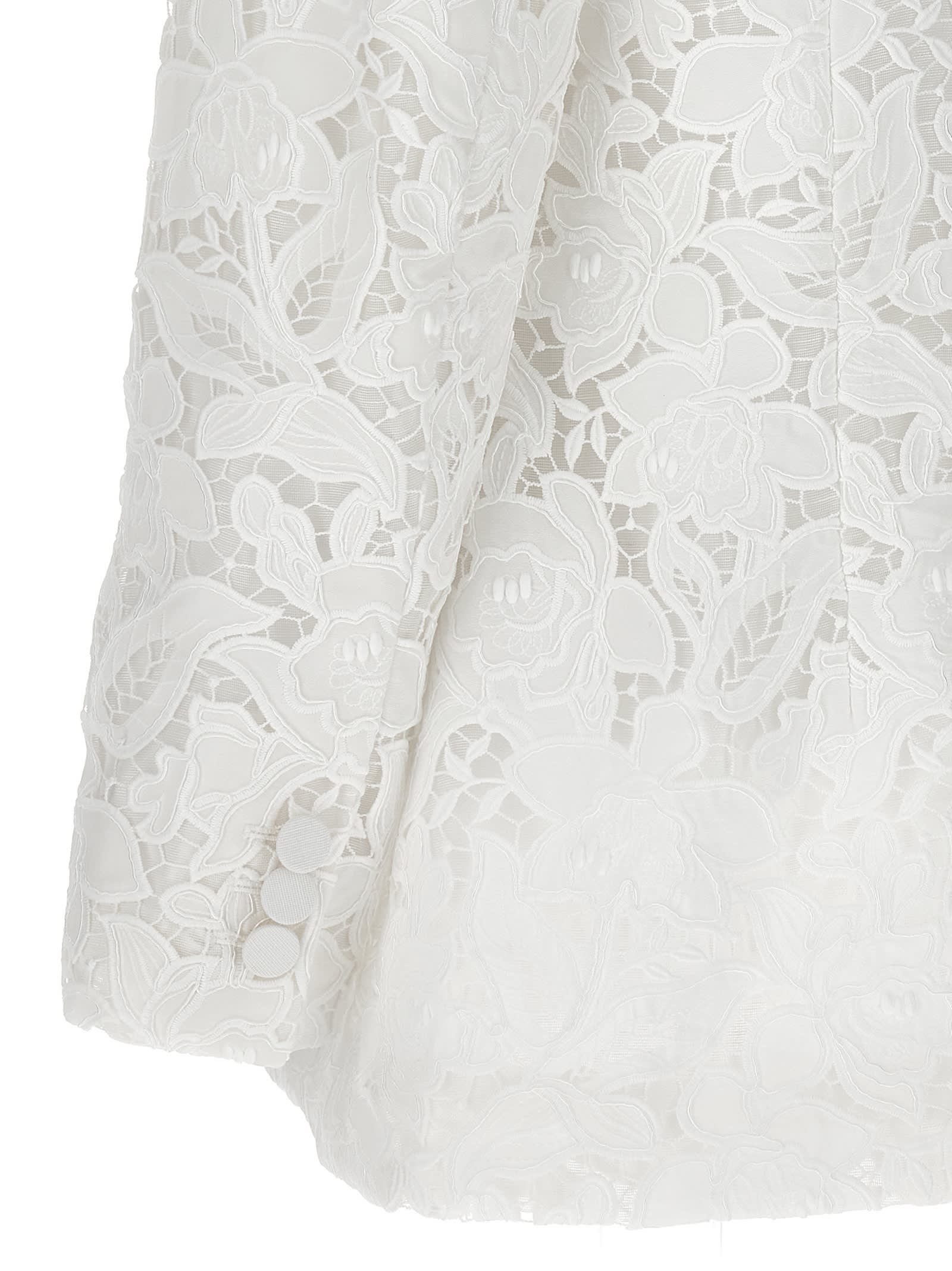 Shop Zimmermann Natura Lace Blazer In White
