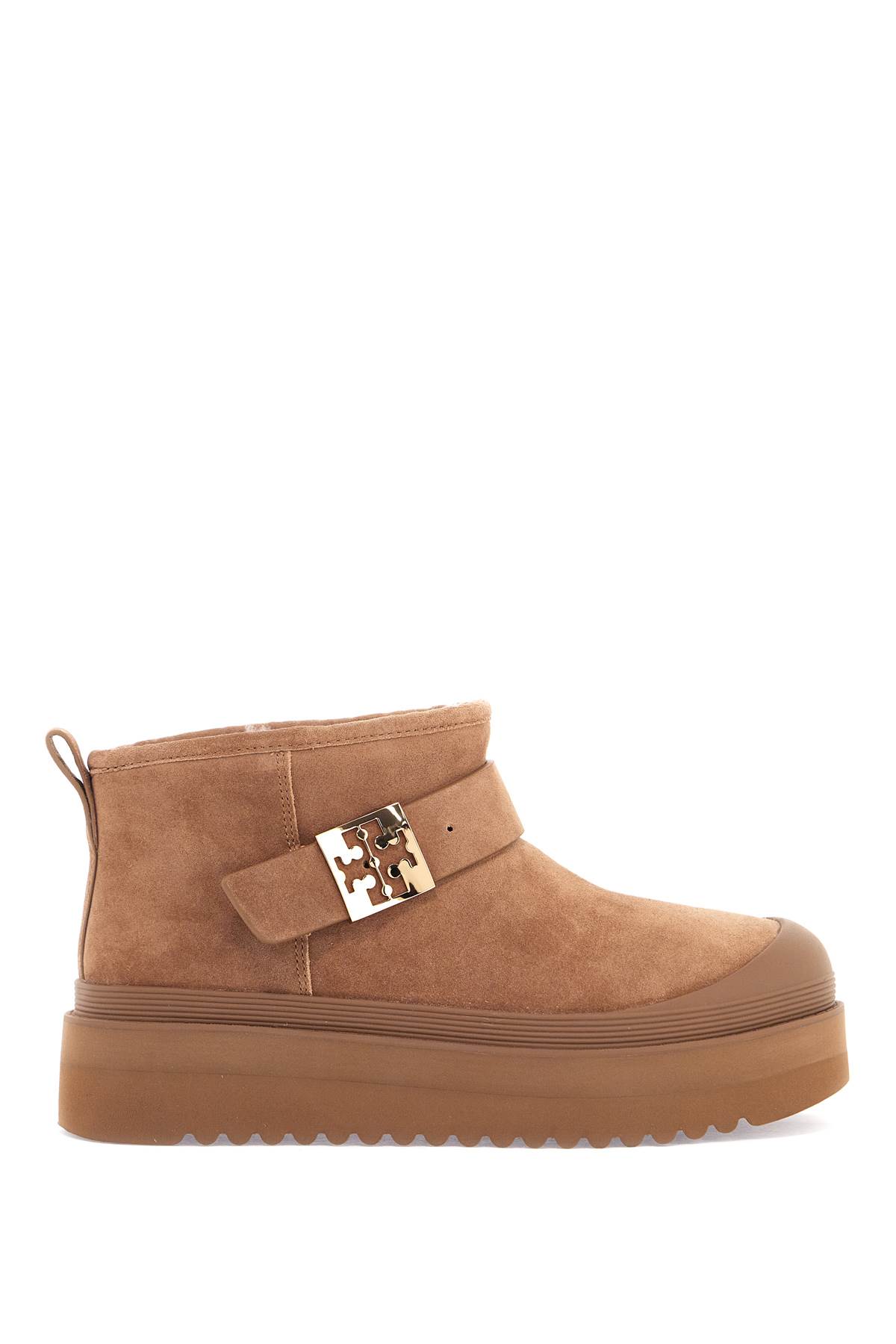 Shop Tory Burch Mellow Platform Ankle Boots With In Beige