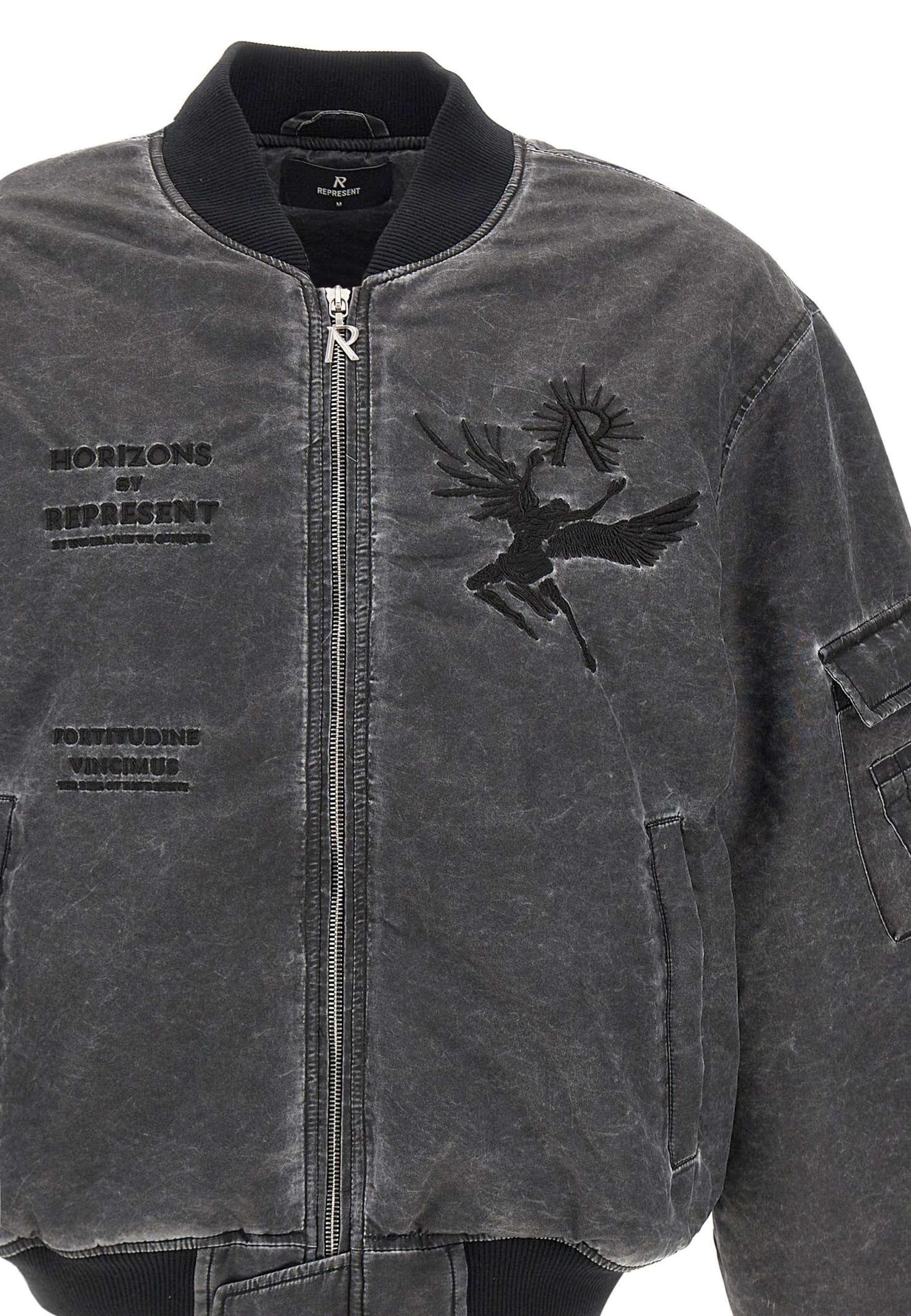 Shop Represent Icarus Flight Bomber Jacket In Black