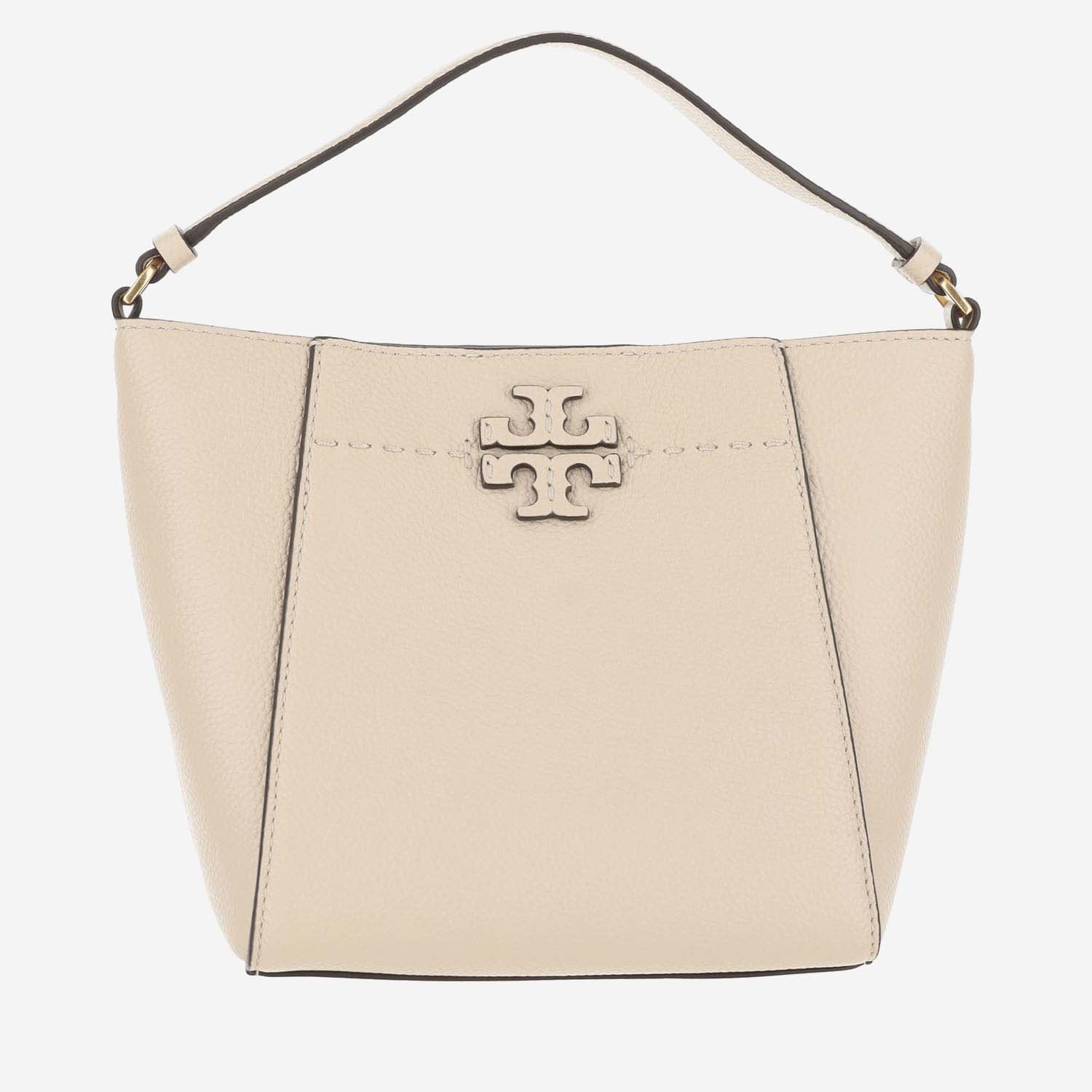 Shop Tory Burch Mcgraw Small Shoulder Bag In Ivory