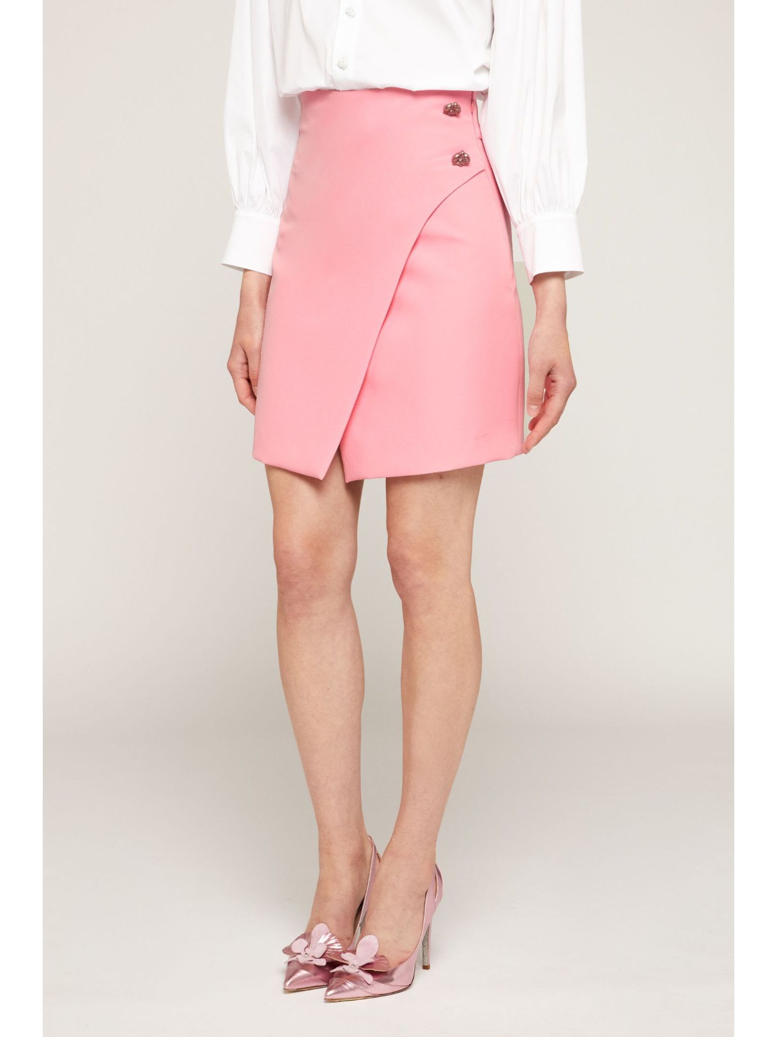 Genny Buttoned A-line Skirt In Pink