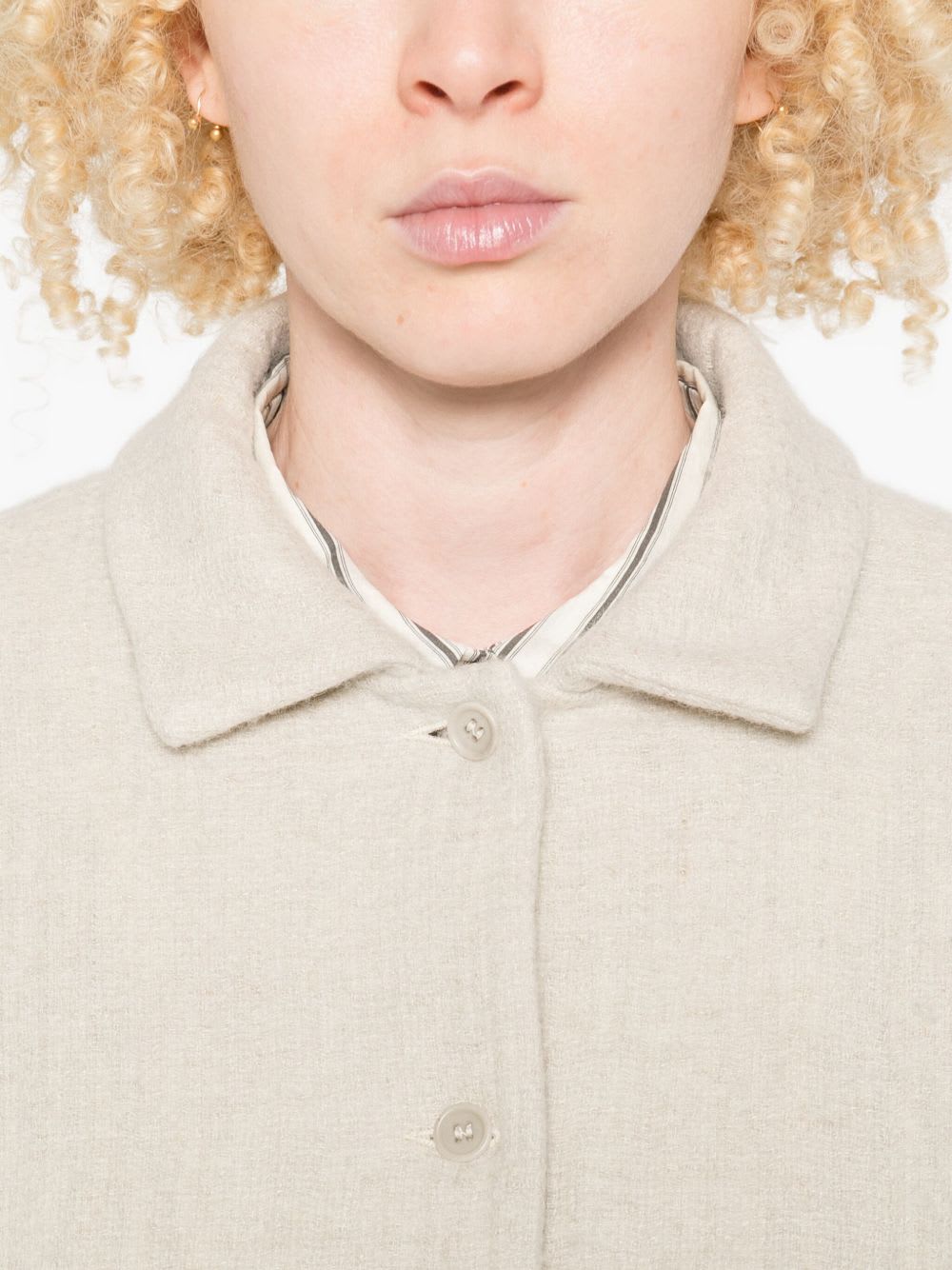 Apuntob Linen And Wool Jacket In Neutral