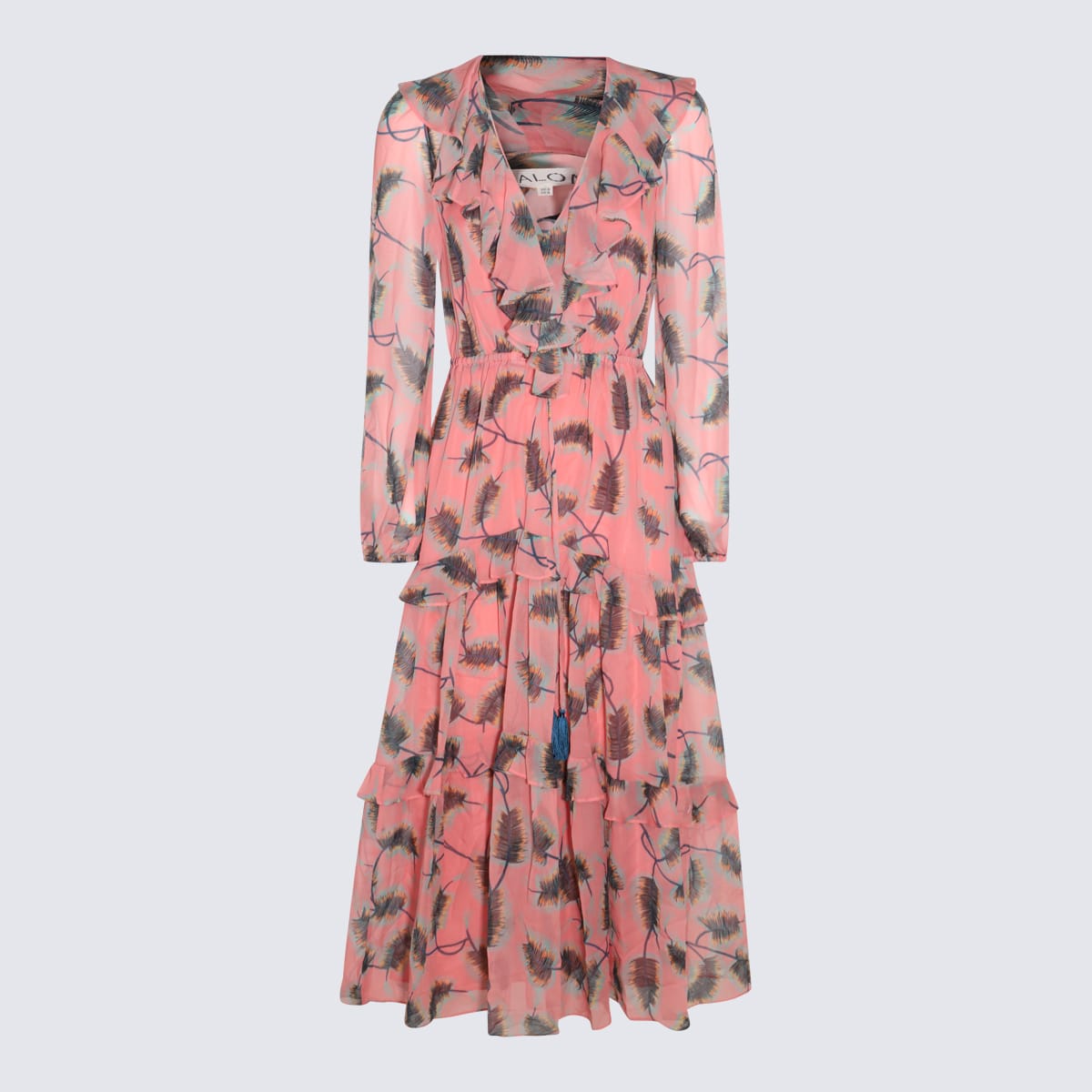 Shop Saloni Rose Pink Silk Yara Quill Dress In Quill Rose