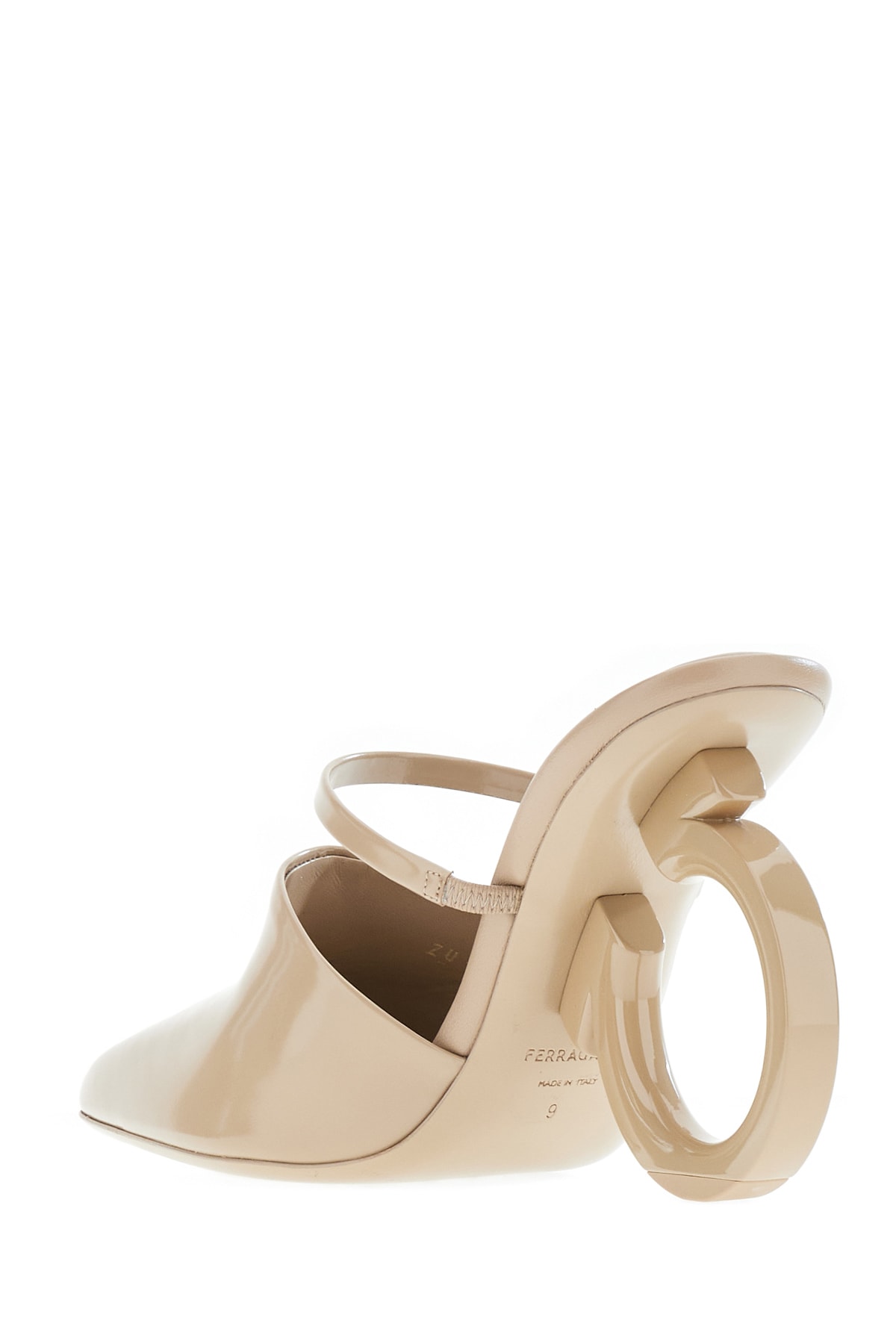 FERRAGAMO POWDER PINK LEATHER ELINA MULES