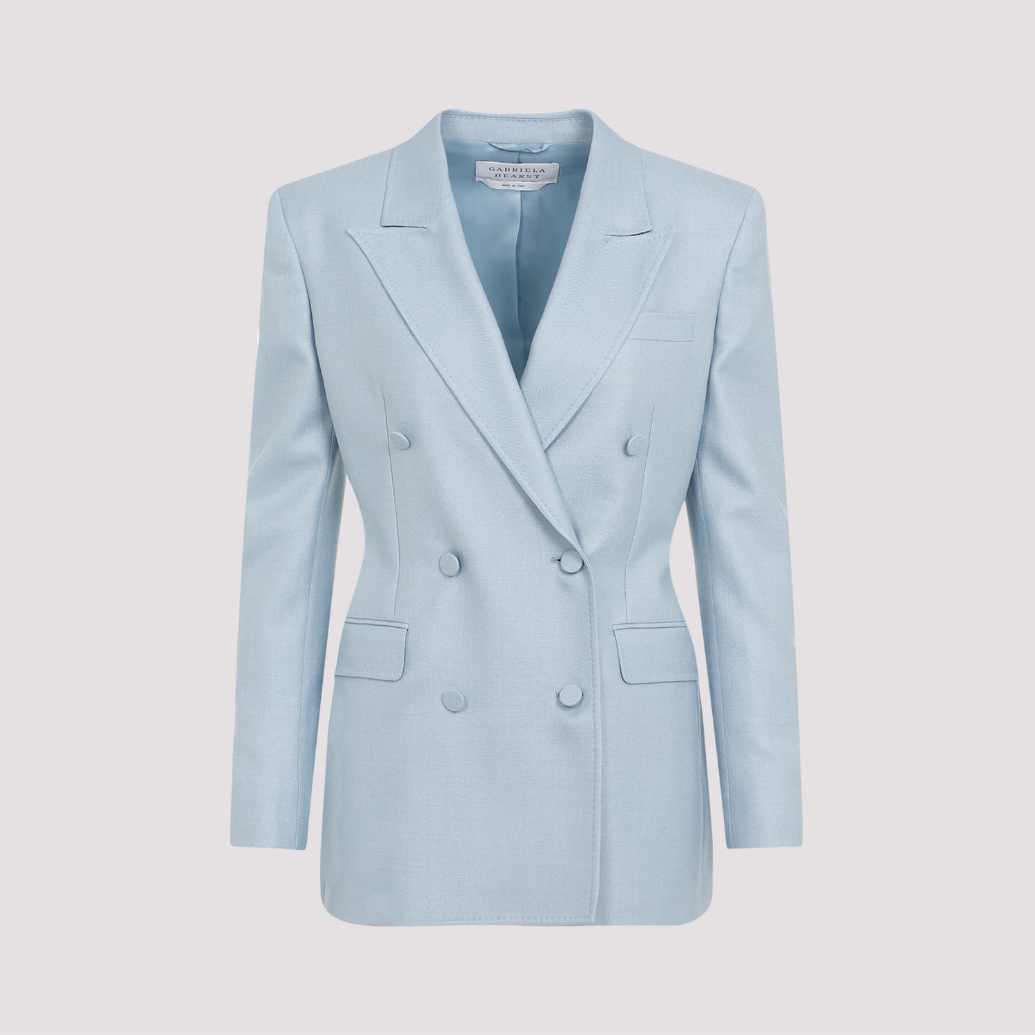 Shop Gabriela Hearst Gavin Blazer In Stb Stone Blue