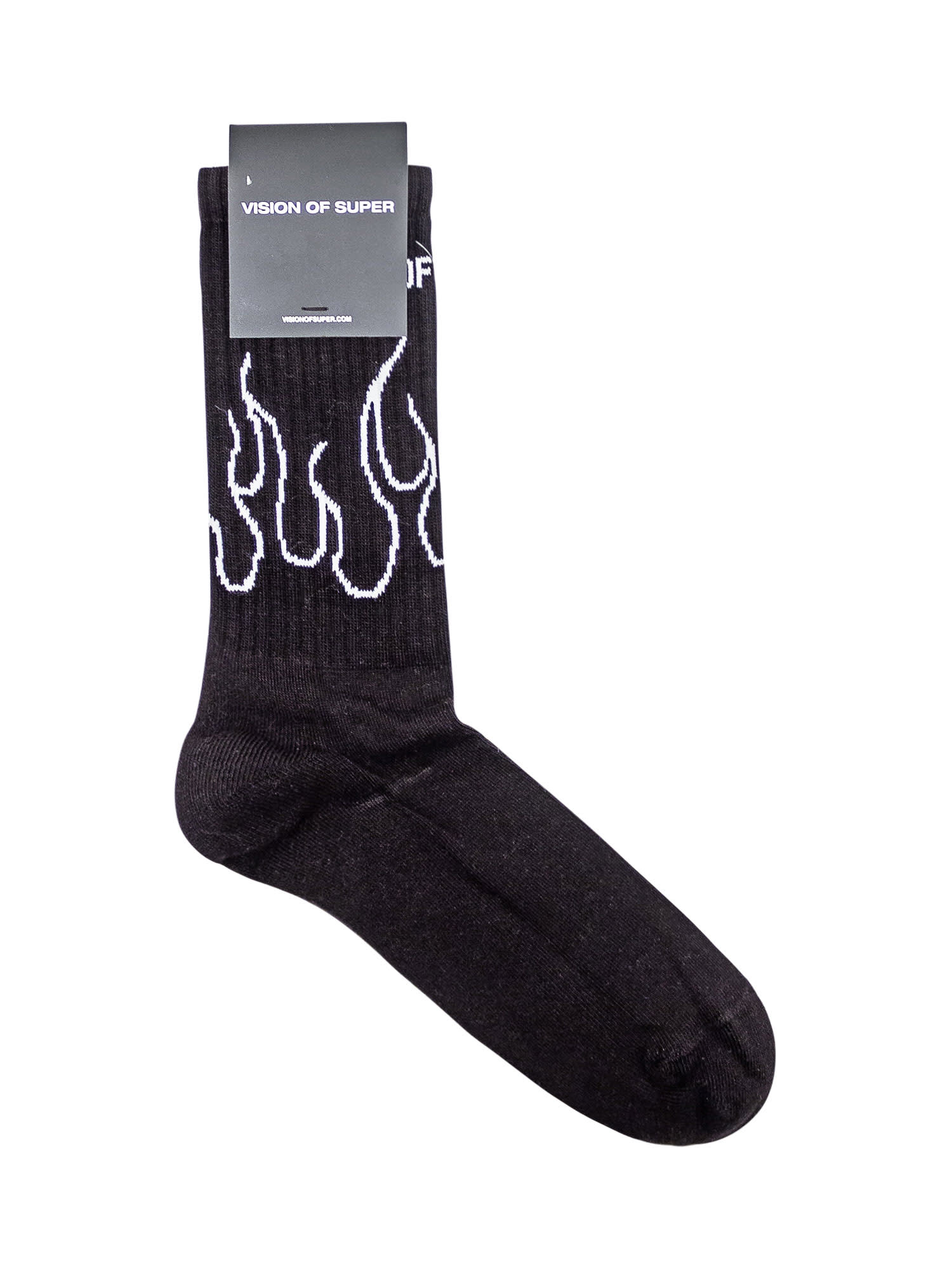 Shop Vision Of Super Socks Flames In Black