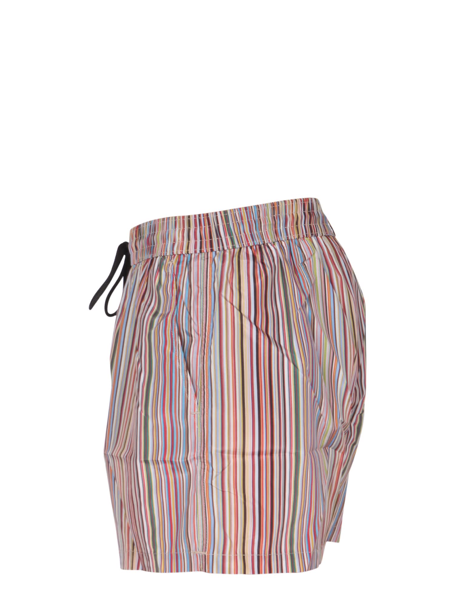 Shop Paul Smith Multicolor Stripes Swimsuit In Multicolour