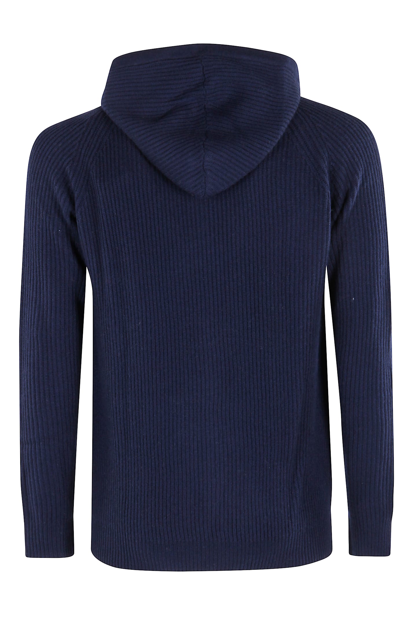 Luigi Bianchi Mantova Maglia Full Zip Cappuccio Lana Cashmere In Blue
