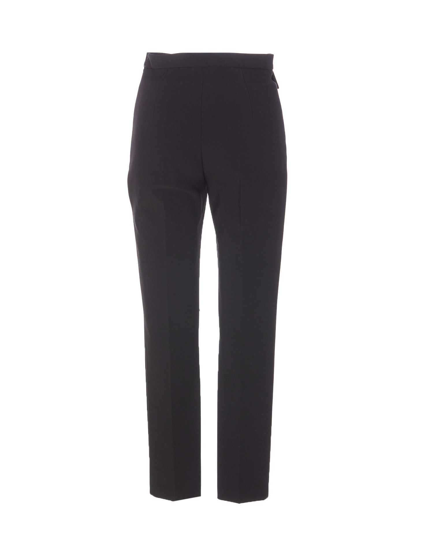 Shop Elisabetta Franchi Straight Pants With Logo Rivet In Black