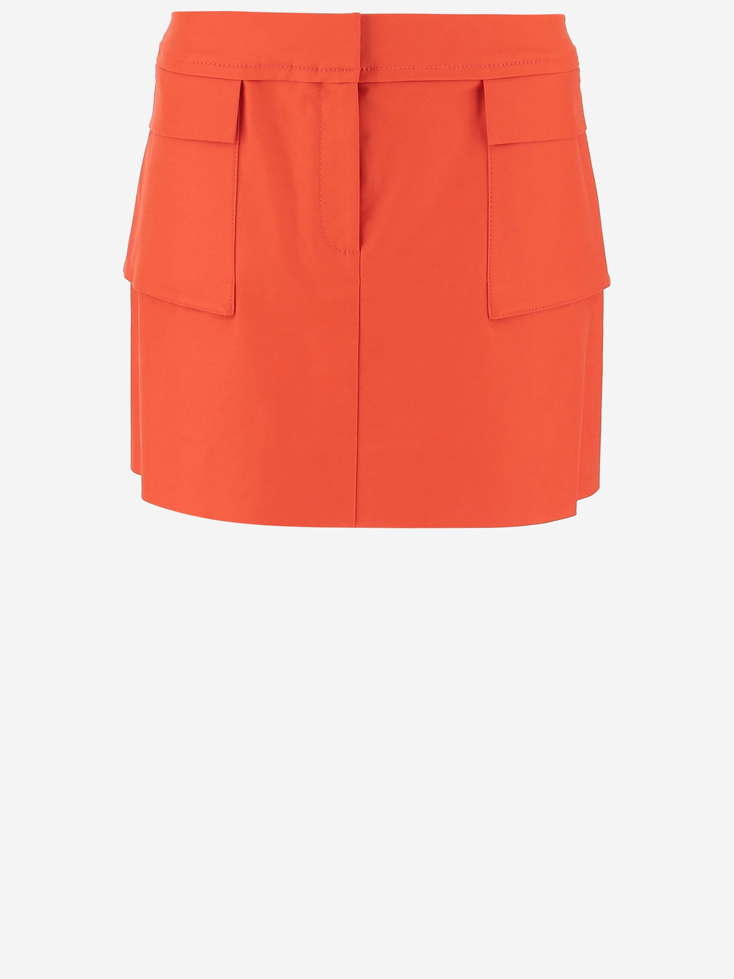 Tory Burch Stretch Cotton Skirt In Orange