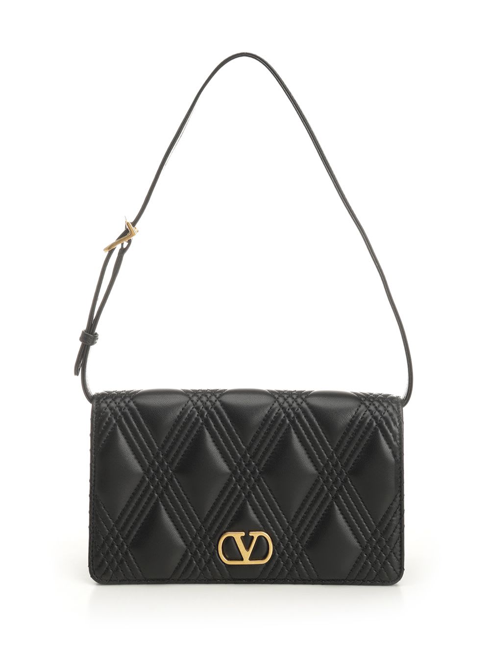 Valentino Garavani Mini Quiltie 67 Shoulder Bag In Black