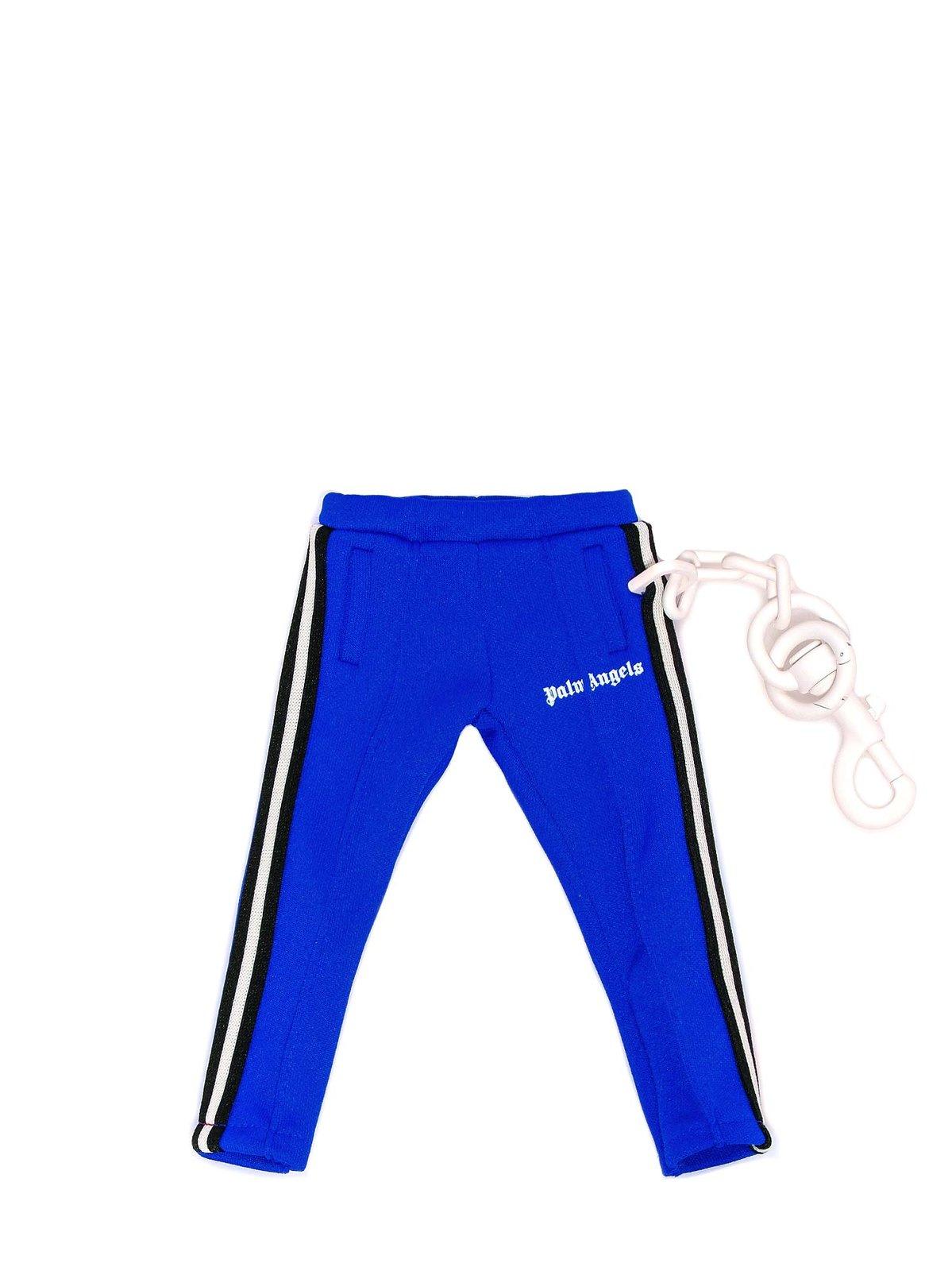 Shop Palm Angels Mini Track Pants Keyring In Blue