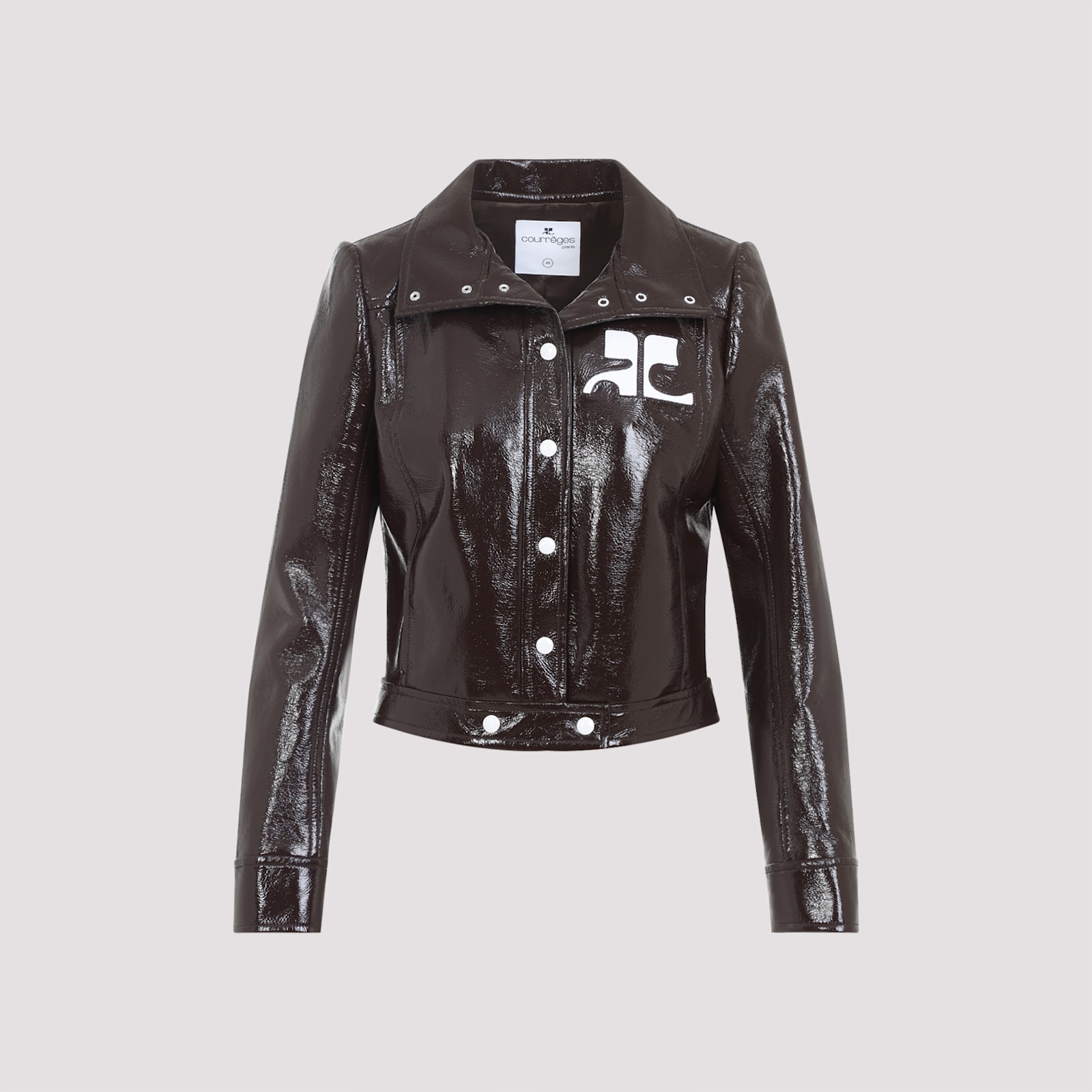 Courrèges Vinyl Jacket Women In Brown