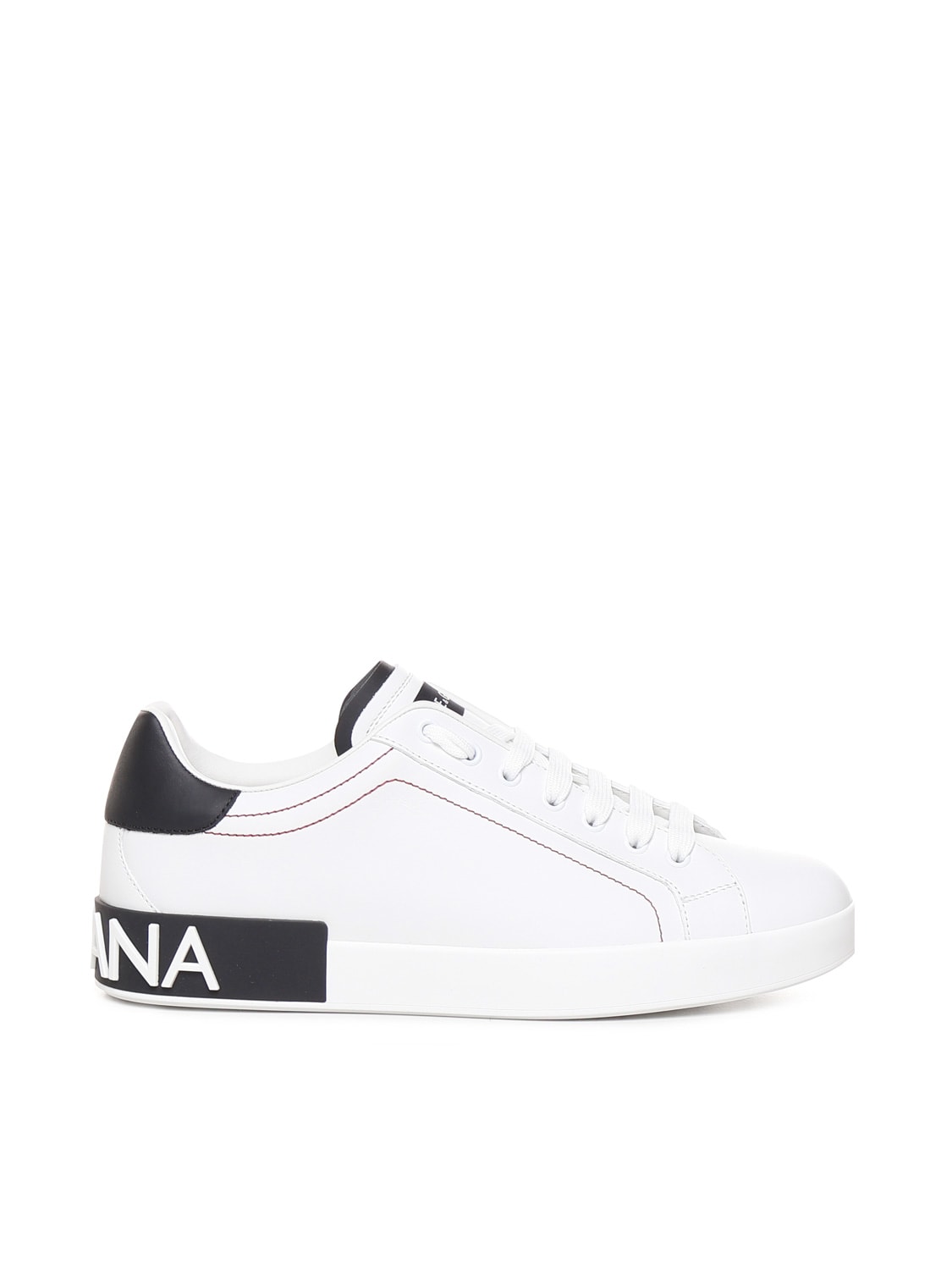 Shop Dolce & Gabbana Portofino Sneakers In Leather In White