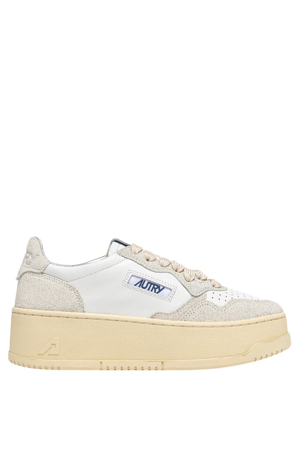 Autry Platform Low Lea Stars Wht Wht In White