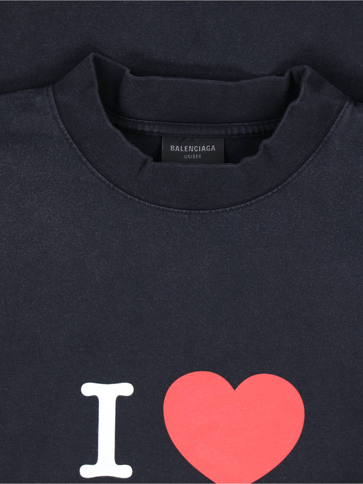 Shop Balenciaga I Love Paris T-shirt In Faded Washed Black