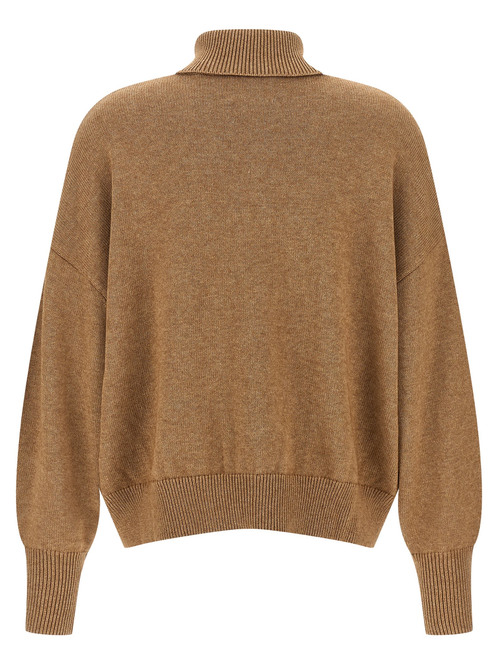 Isabel Marant Étoile Cropped Sweater With Voluminous Puff Sleeves In Brown