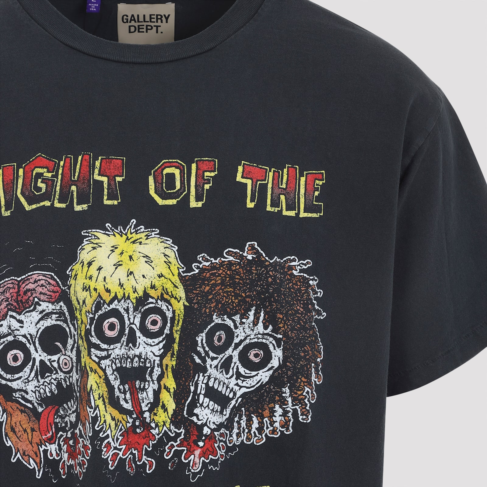 Gallery Dept. Mens Graphite Night Of The Living Dead Graphic-print Cotton T-shirt In Black