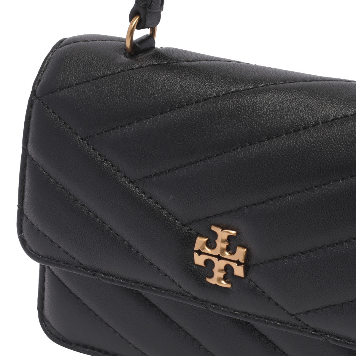 Shop Tory Burch Mini Kira Chevron Handbag In Black