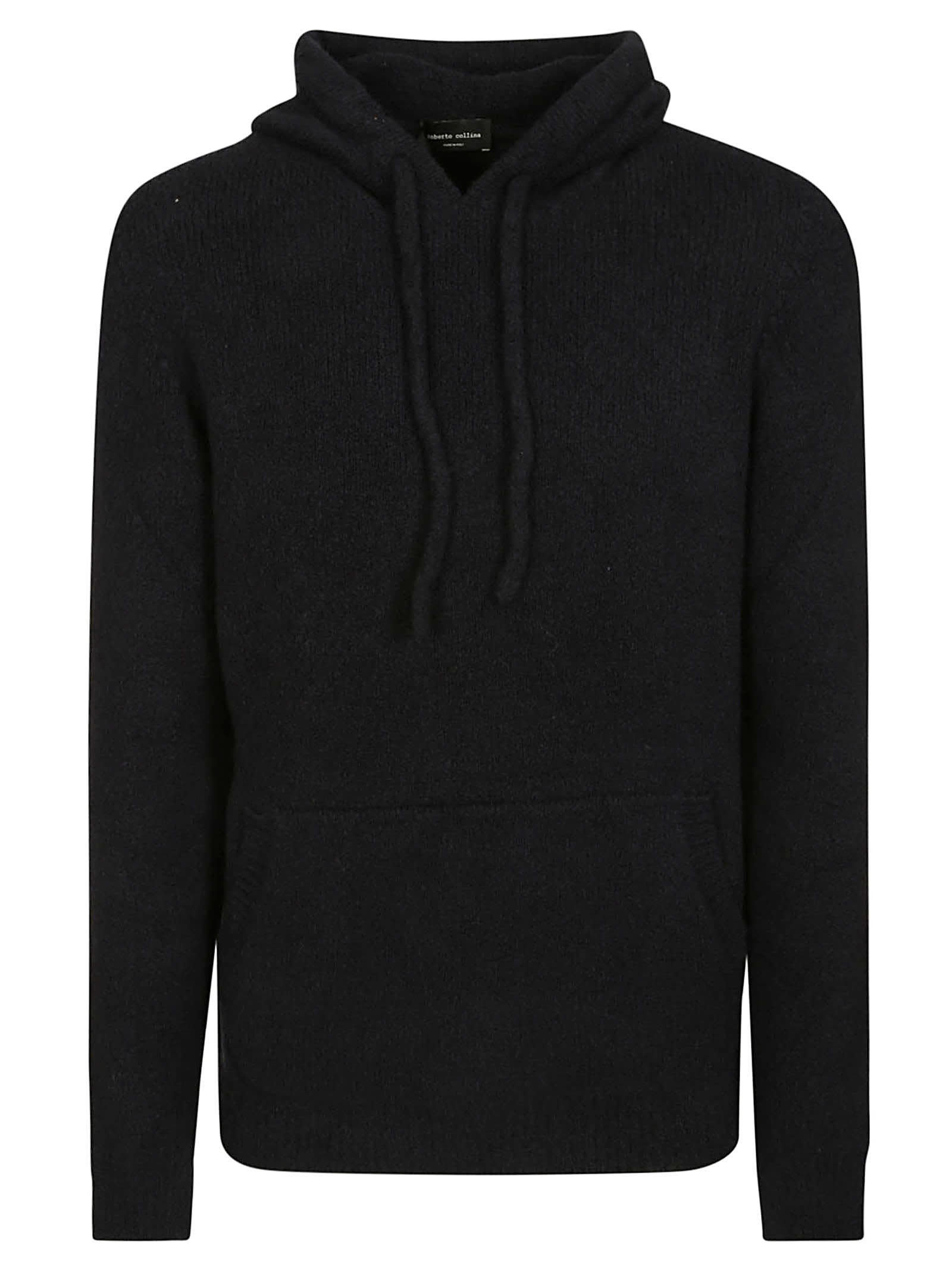 Shop Roberto Collina Knit Ls Hoodie Swtr In Nero