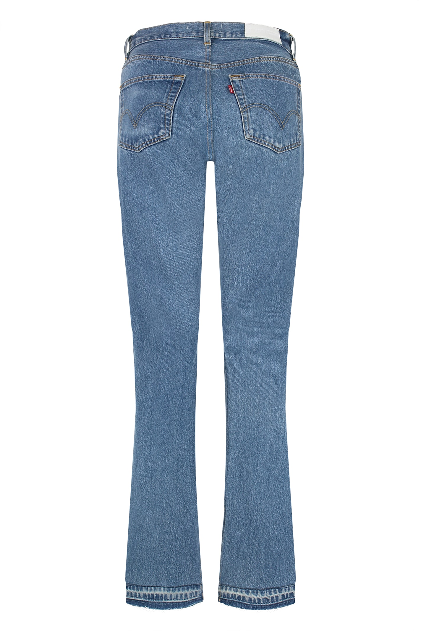 Re/done High-rise Skinny-fit Jeans Frayed Hem In Blue