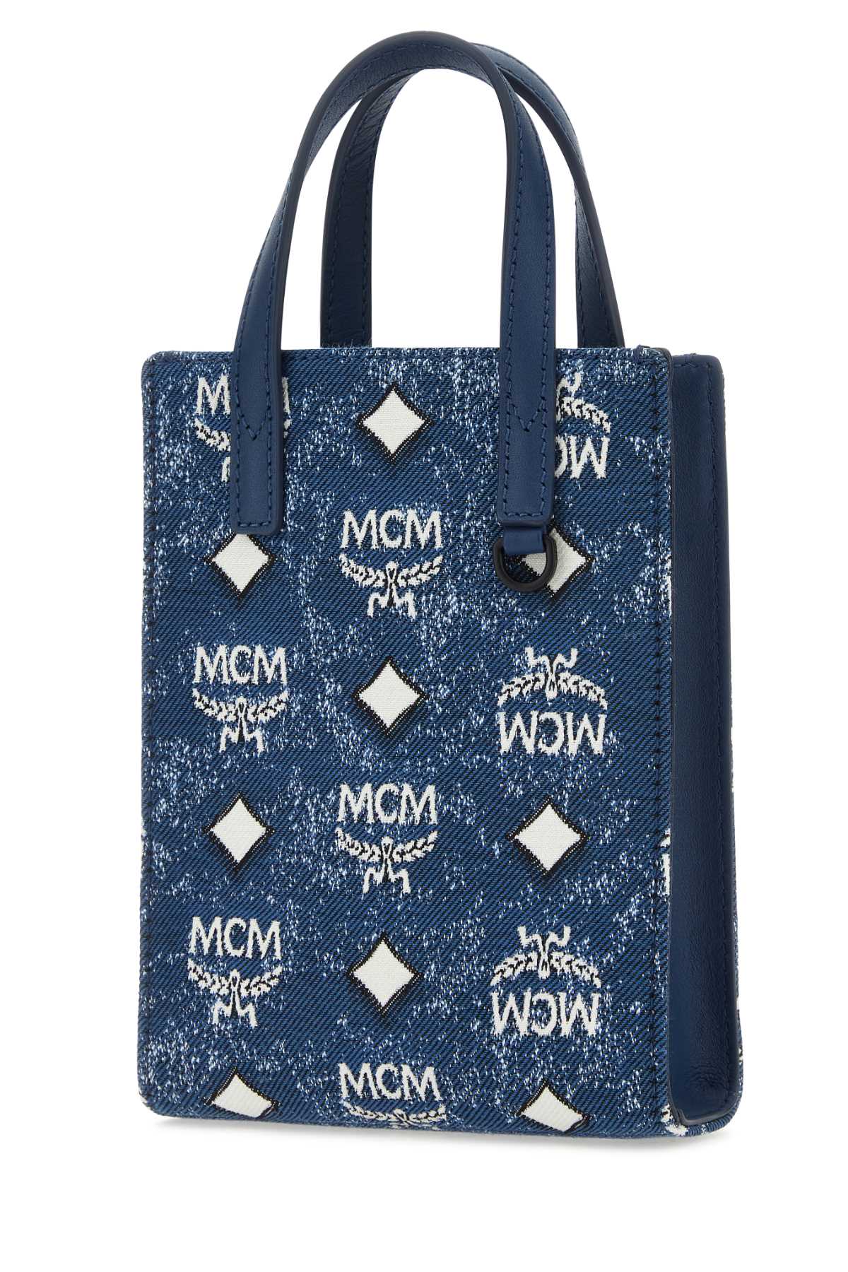 Mcm Embroidered Canvas Aren Handbag In Le