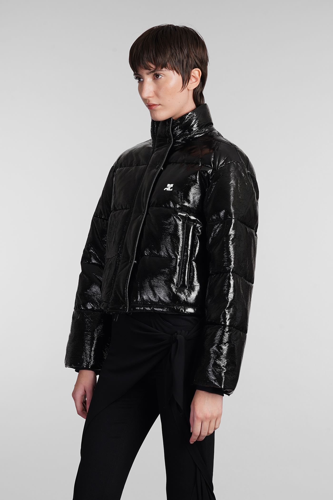 COURRÈGES PUFFER IN BLACK POLYAMIDE 