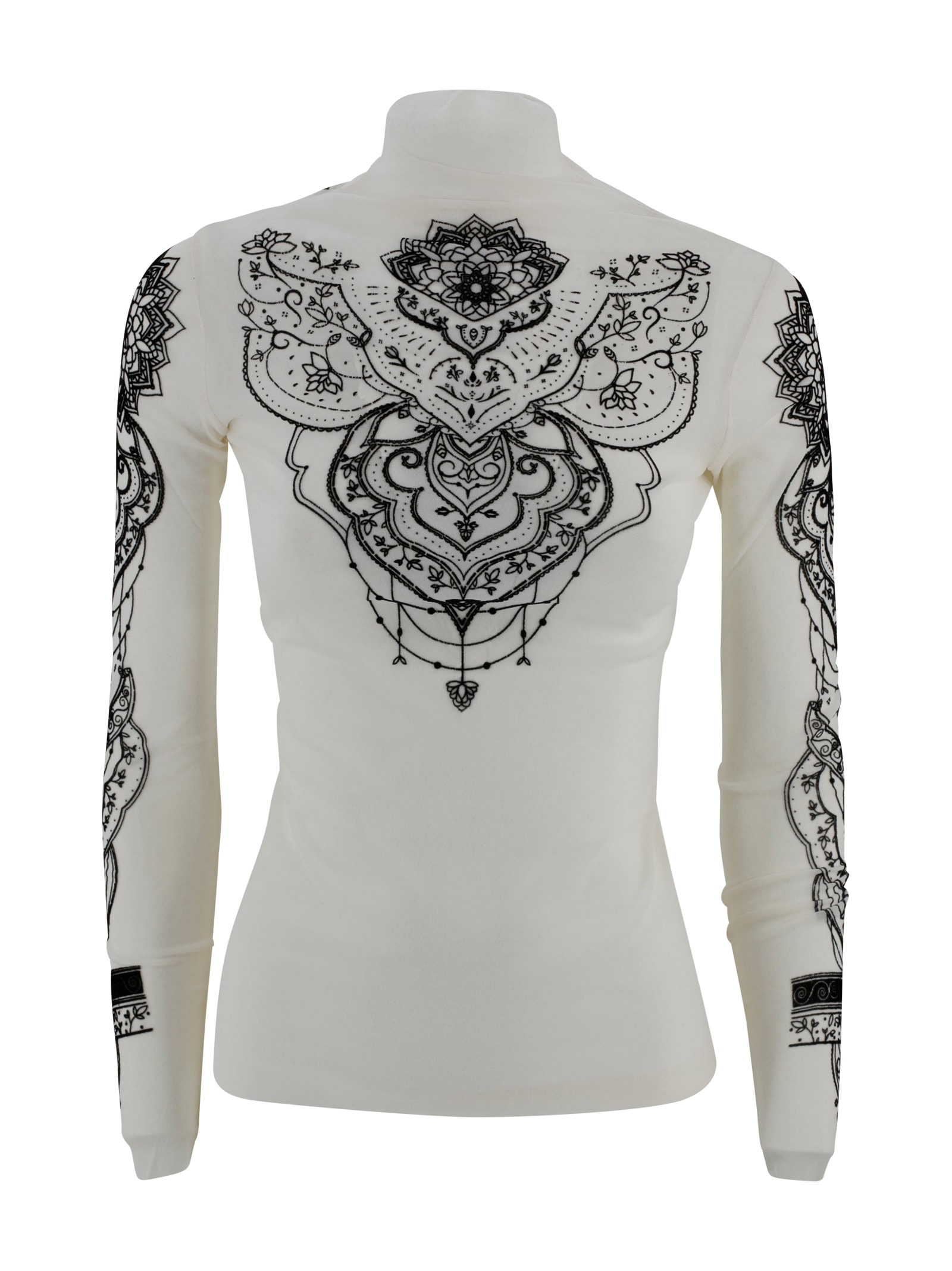 D Exterior Sweater With Embroidery In Neutral