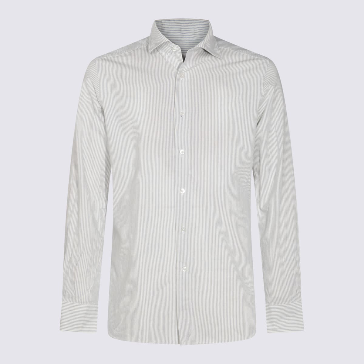 Glanshirt White And Light Blue Cotton Shirt In White