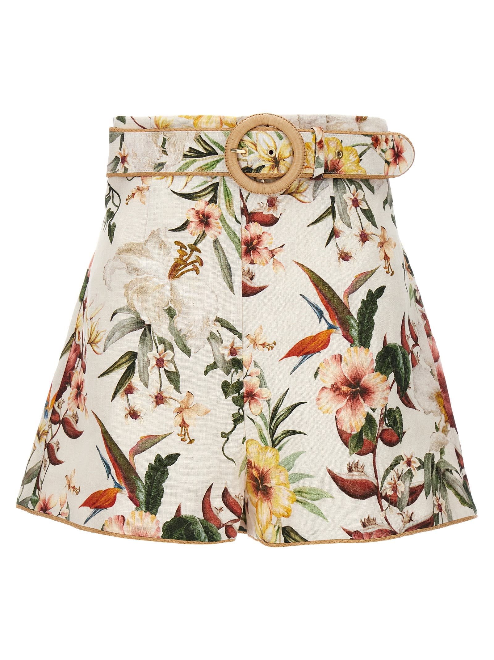 Shop Zimmermann Lexi Fitted Shorts In Multicolor